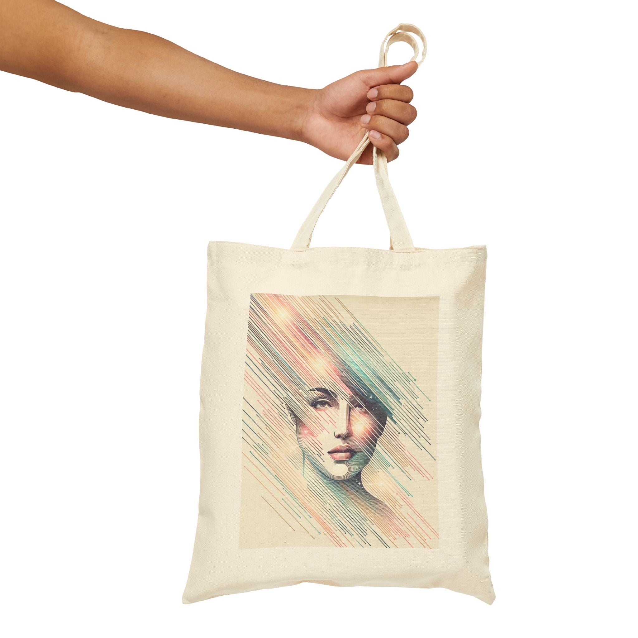 Artistic Face Design - Cotton Canvas Tote Bag
