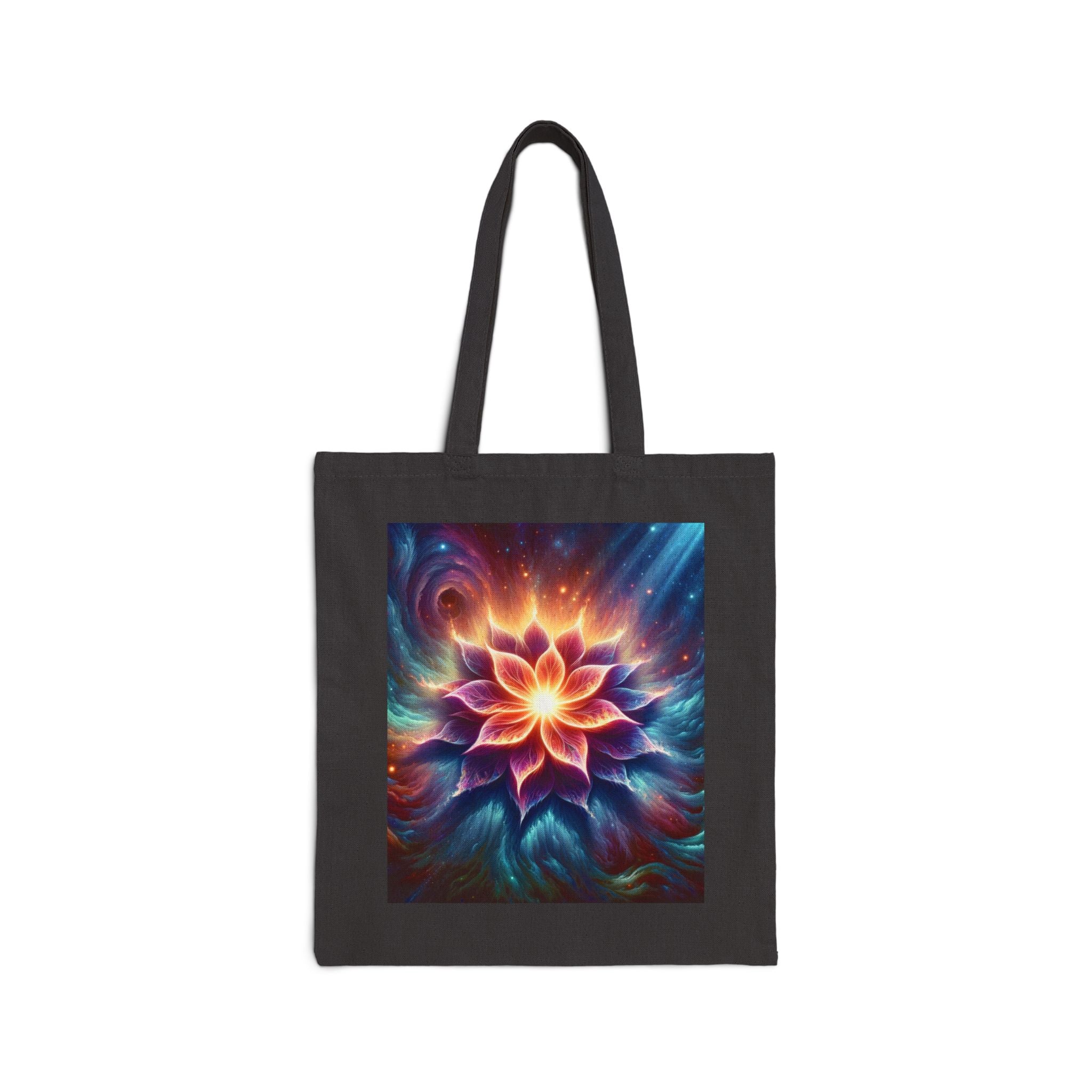 Colorful Galaxy Flower - Cotton Canvas Tote Bag