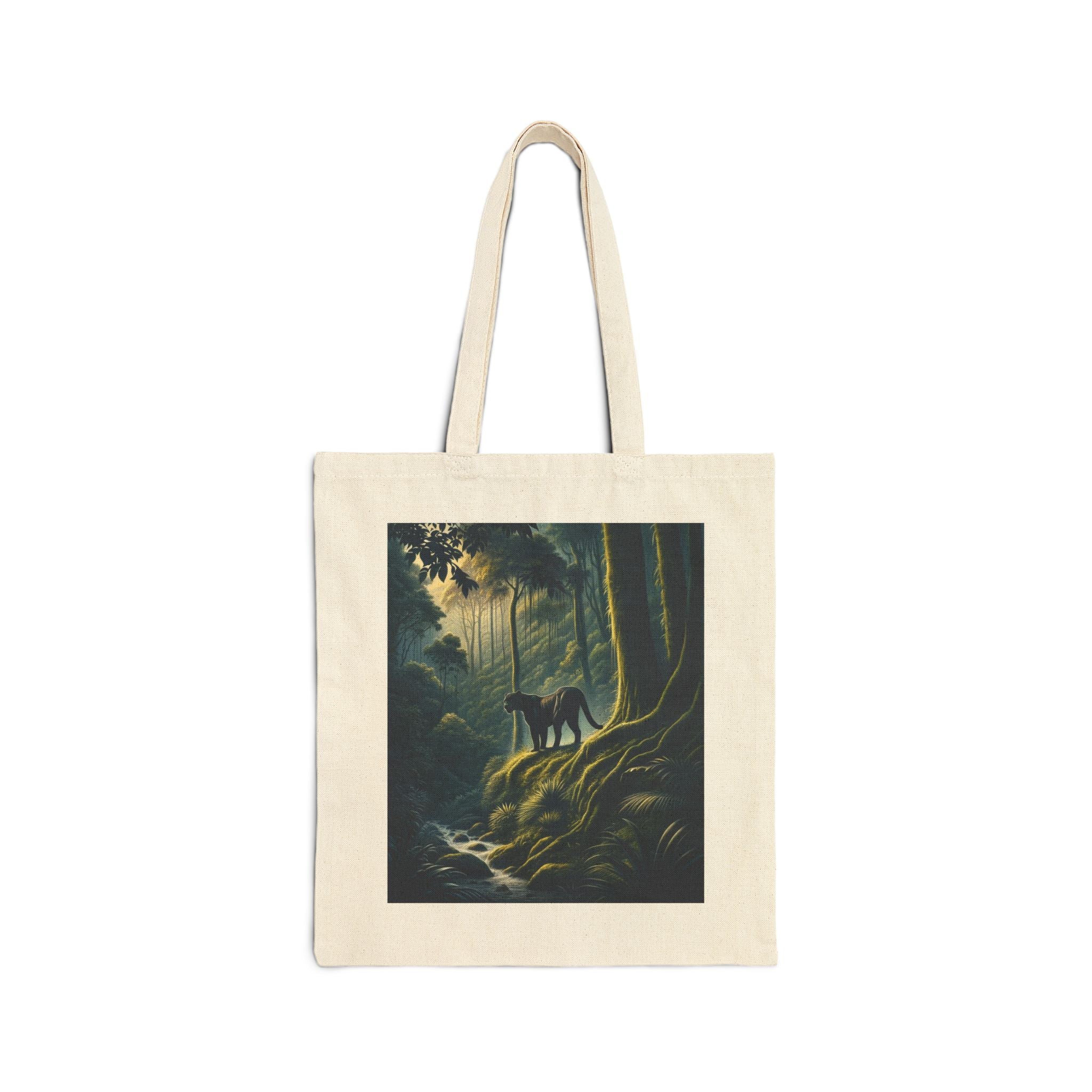 Panther in the Jungle - Cotton Canvas Tote Bag