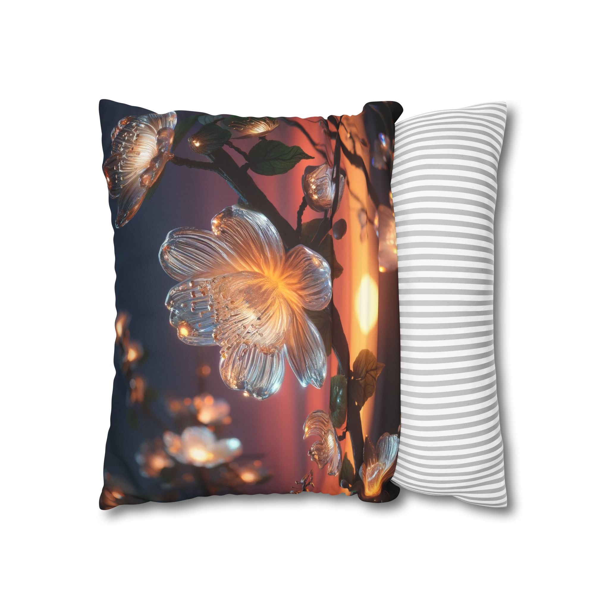 White, diamond flower - Suede Square Pillowcase