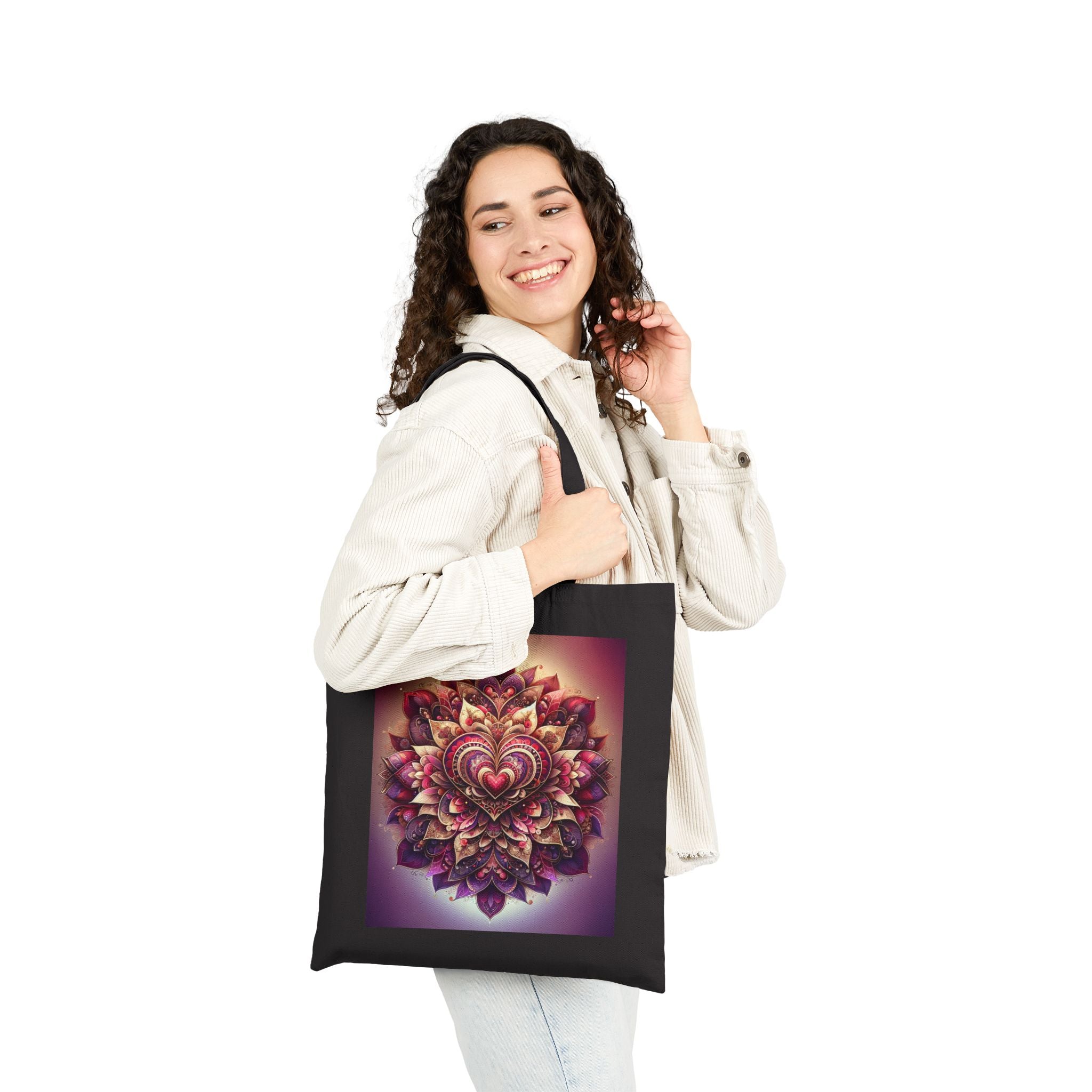 Bohemian Pink Mandala Design - Cotton Canvas Tote Bag