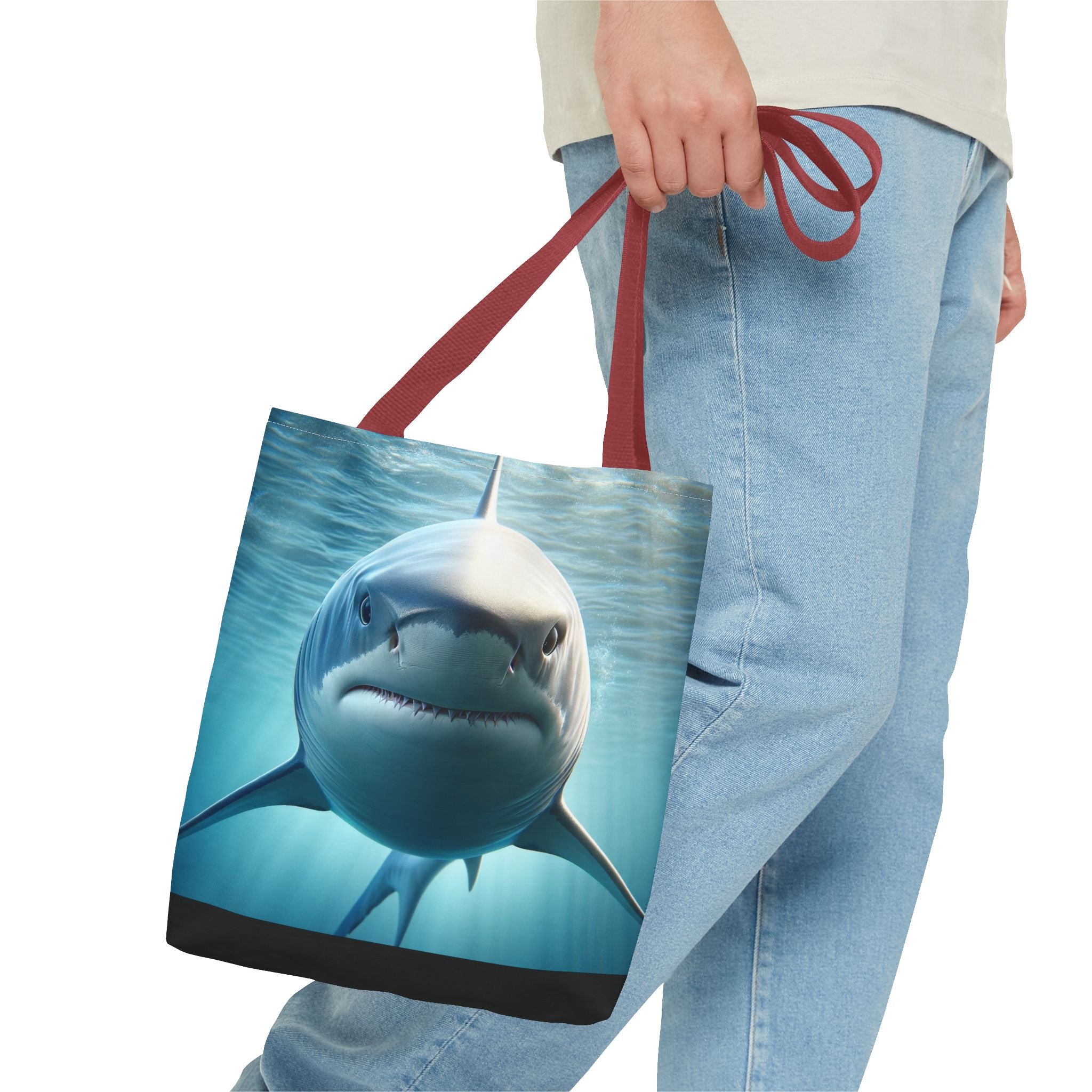 Fierce Shark Tote Bag, Ocean Lover Gift, Beach Bag, Animal Print Tote, Eco-Friendly Shopping Bag