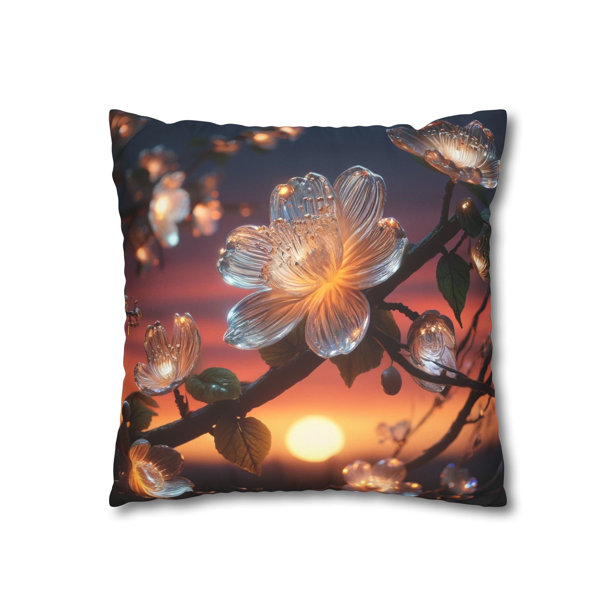 White, diamond flower - Suede Square Pillowcase