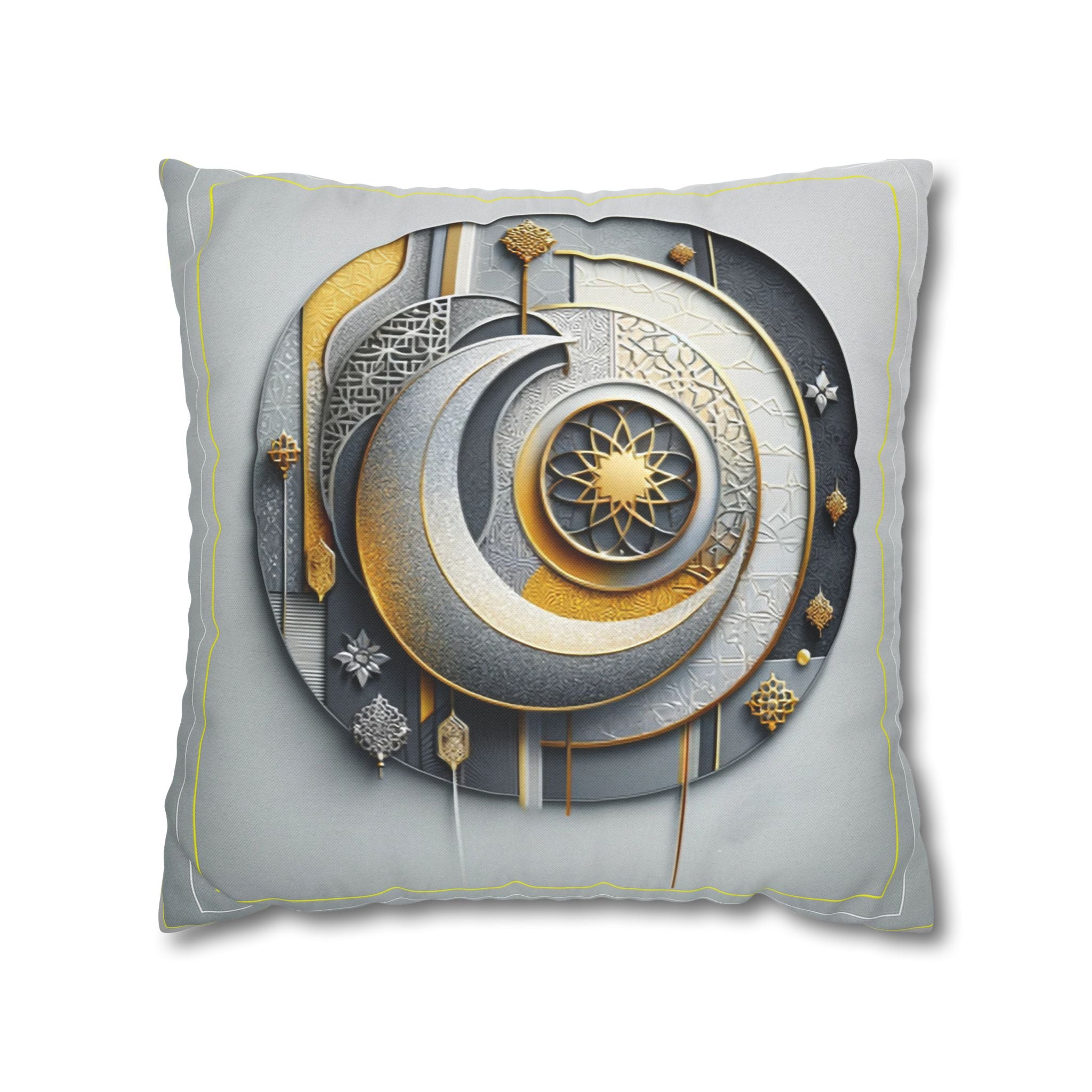 Islamic Art, Light-grey - Polyester Square Pillowcase