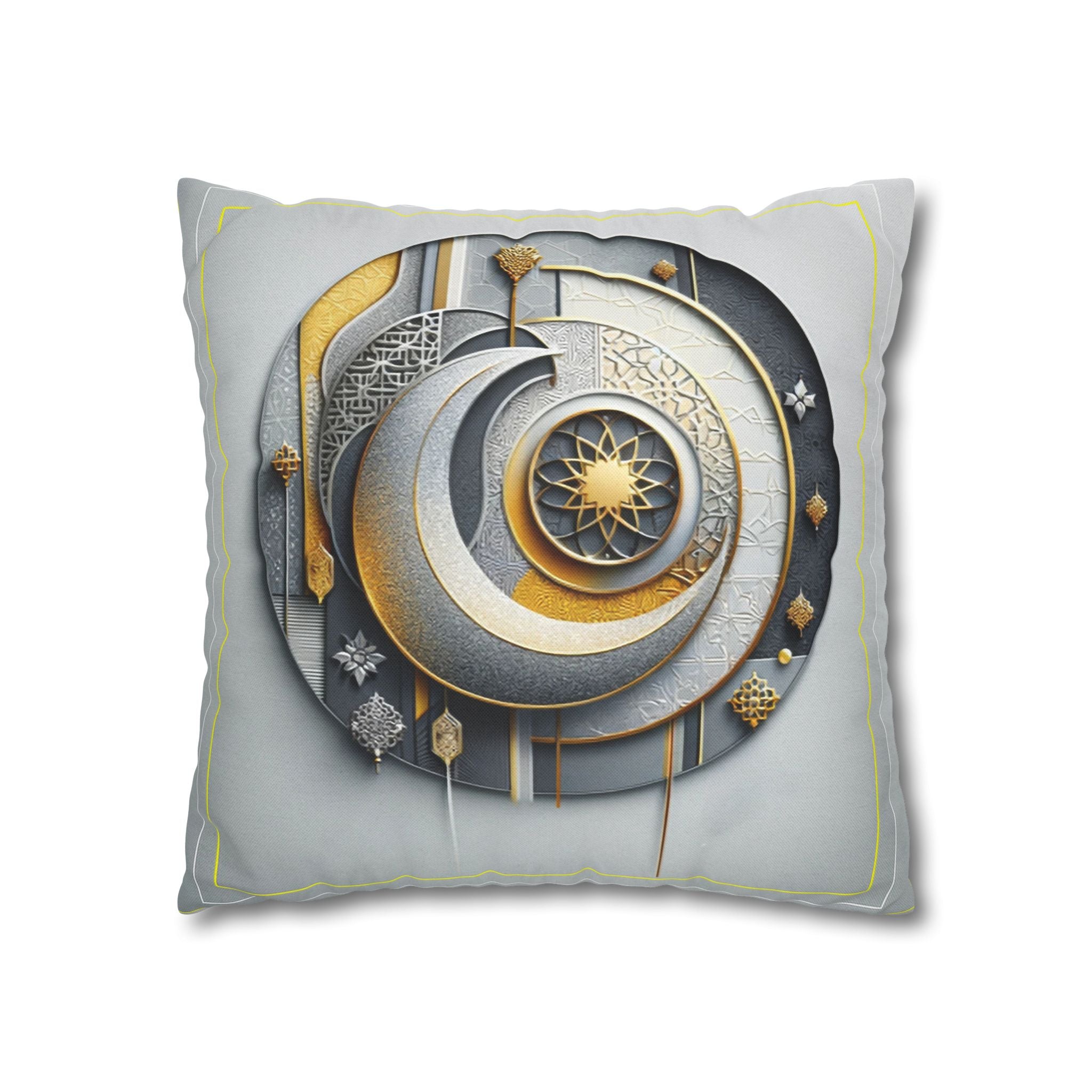 Islamic Art, Light-grey - Polyester Square Pillowcase