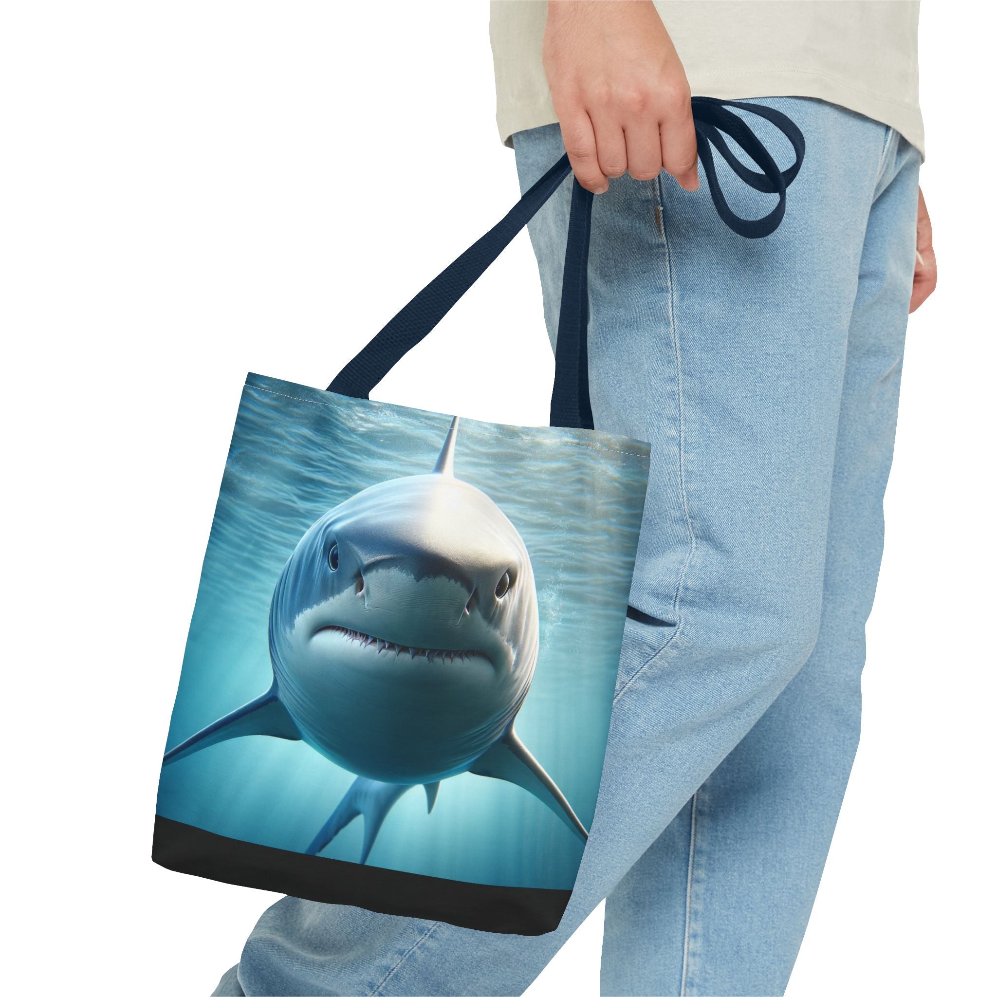 Fierce Shark Tote Bag, Ocean Lover Gift, Beach Bag, Animal Print Tote, Eco-Friendly Shopping Bag