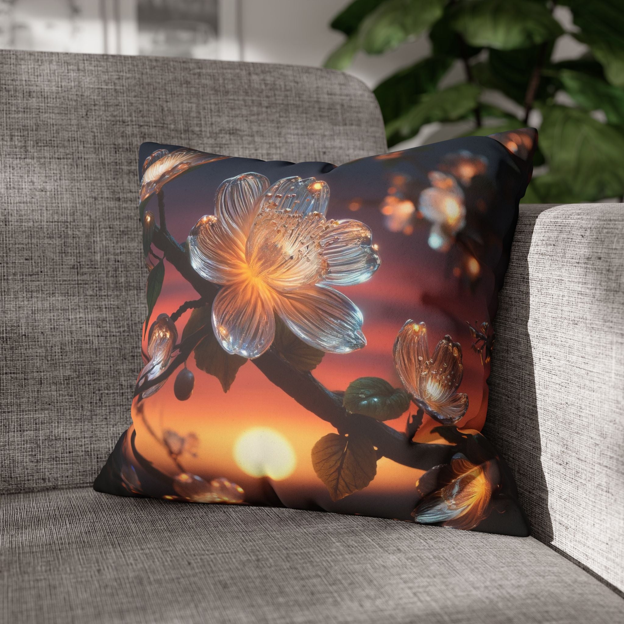 White, diamond flower - Suede Square Pillowcase