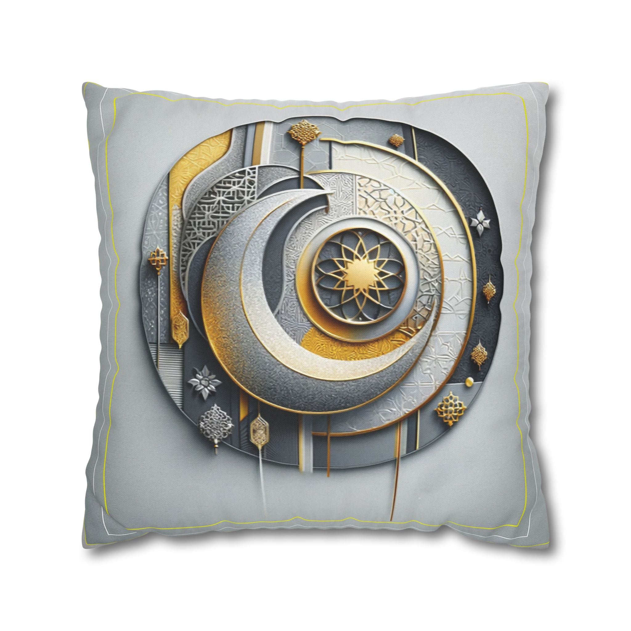 Islamic Art, Light-grey - Polyester Square Pillowcase