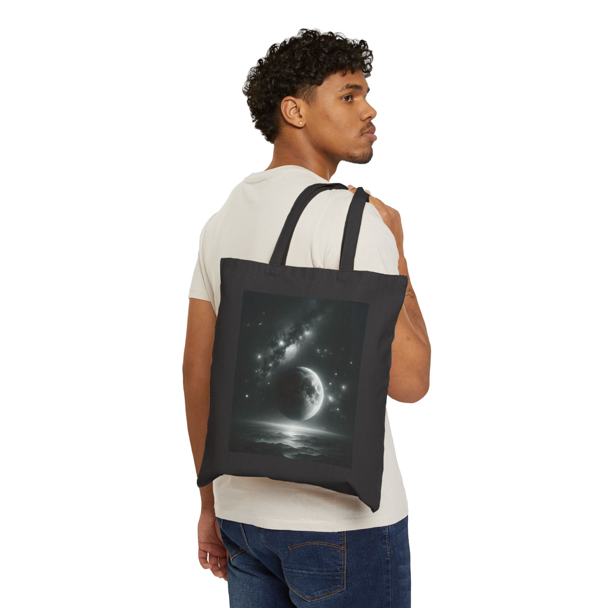 Moon - Cotton Canvas Tote Bag