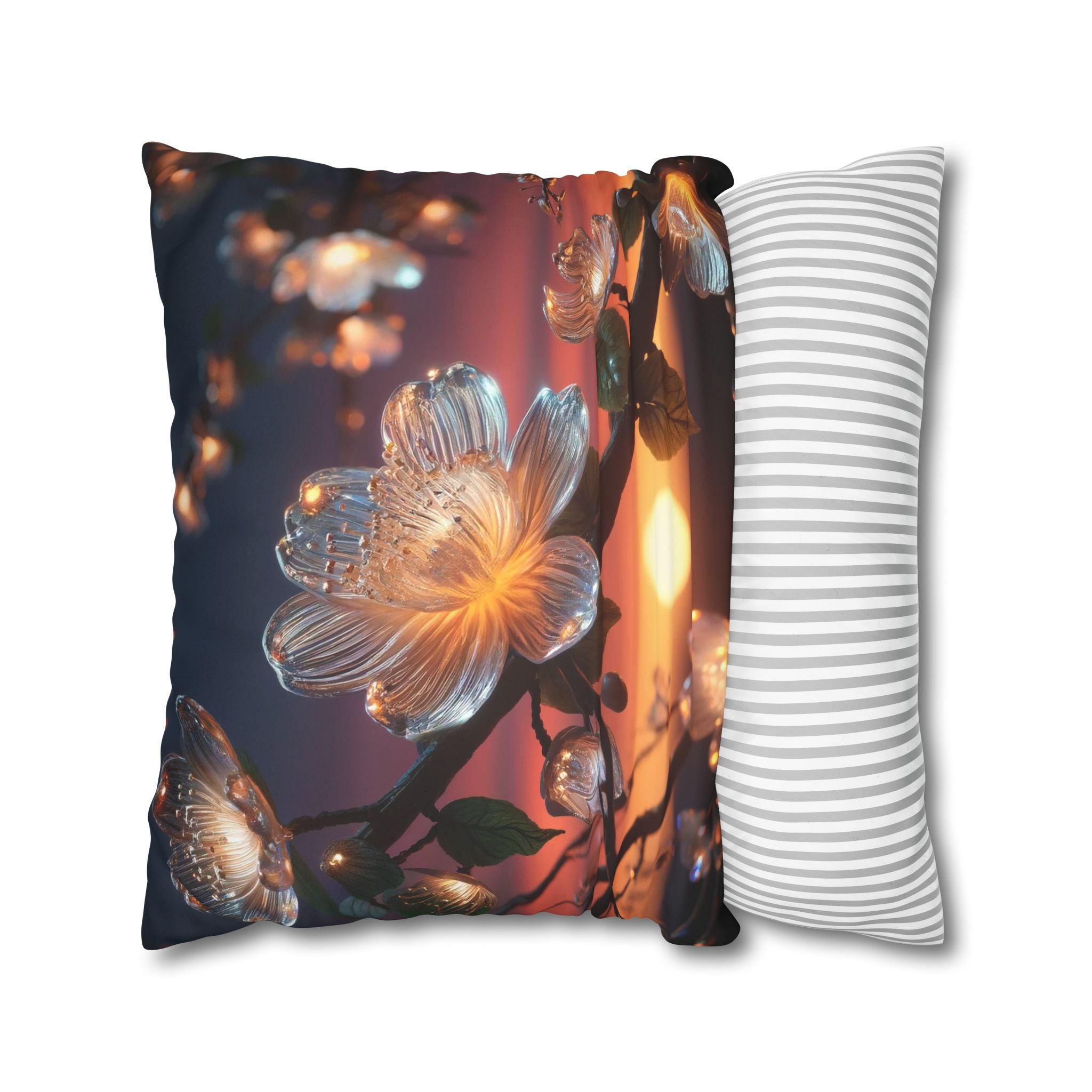 White, diamond flower - Suede Square Pillowcase