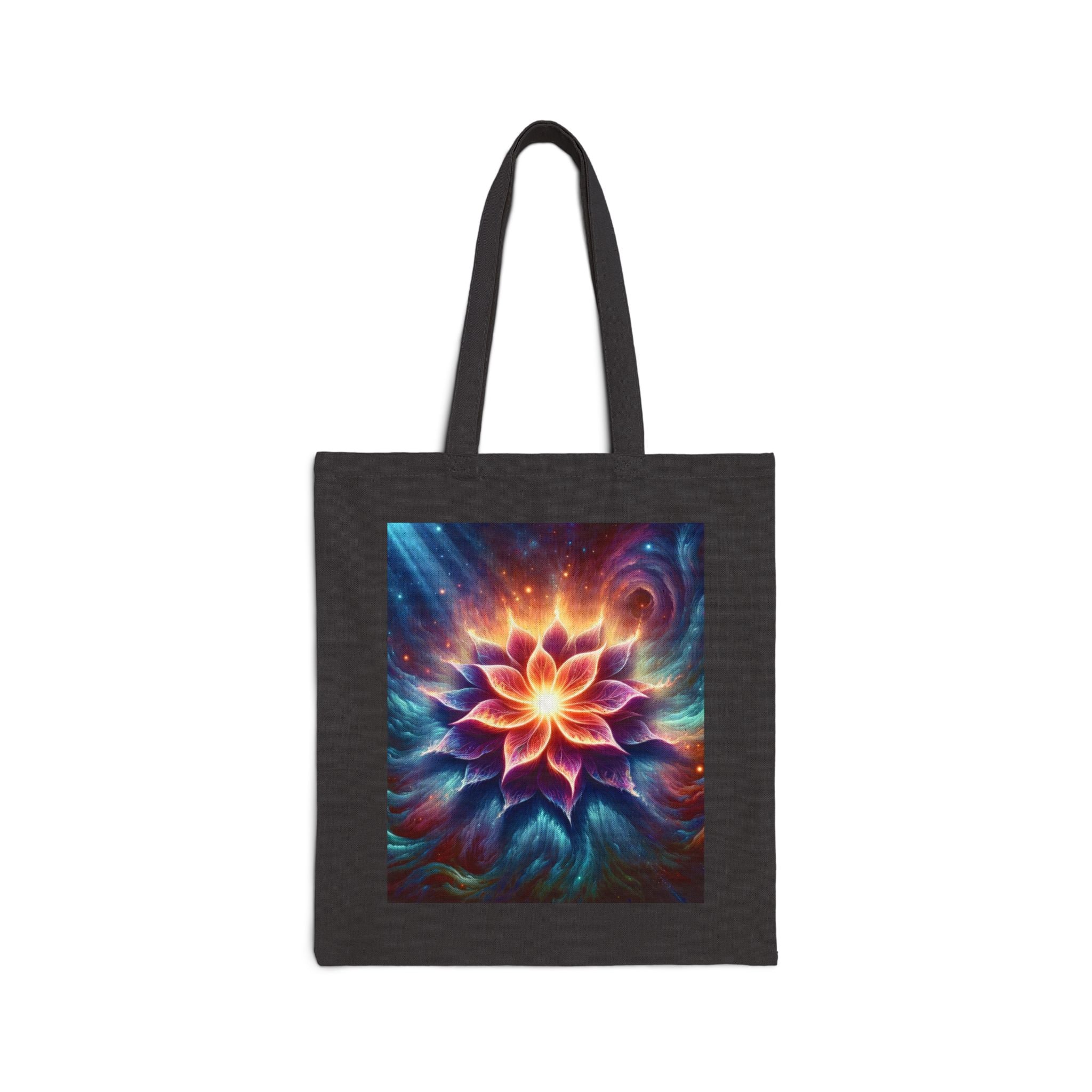 Colorful Galaxy Flower - Cotton Canvas Tote Bag