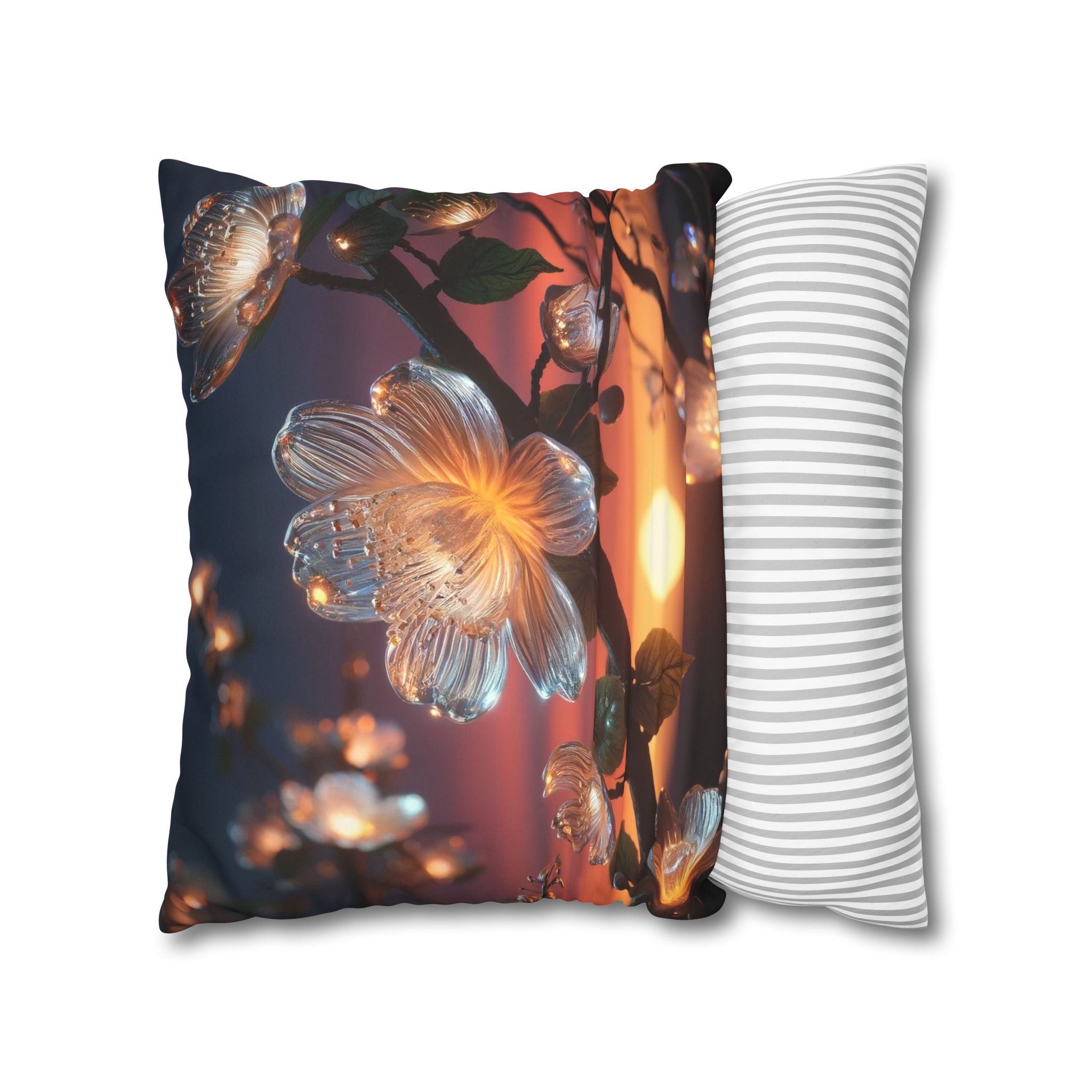 White, diamond flower - Suede Square Pillowcase