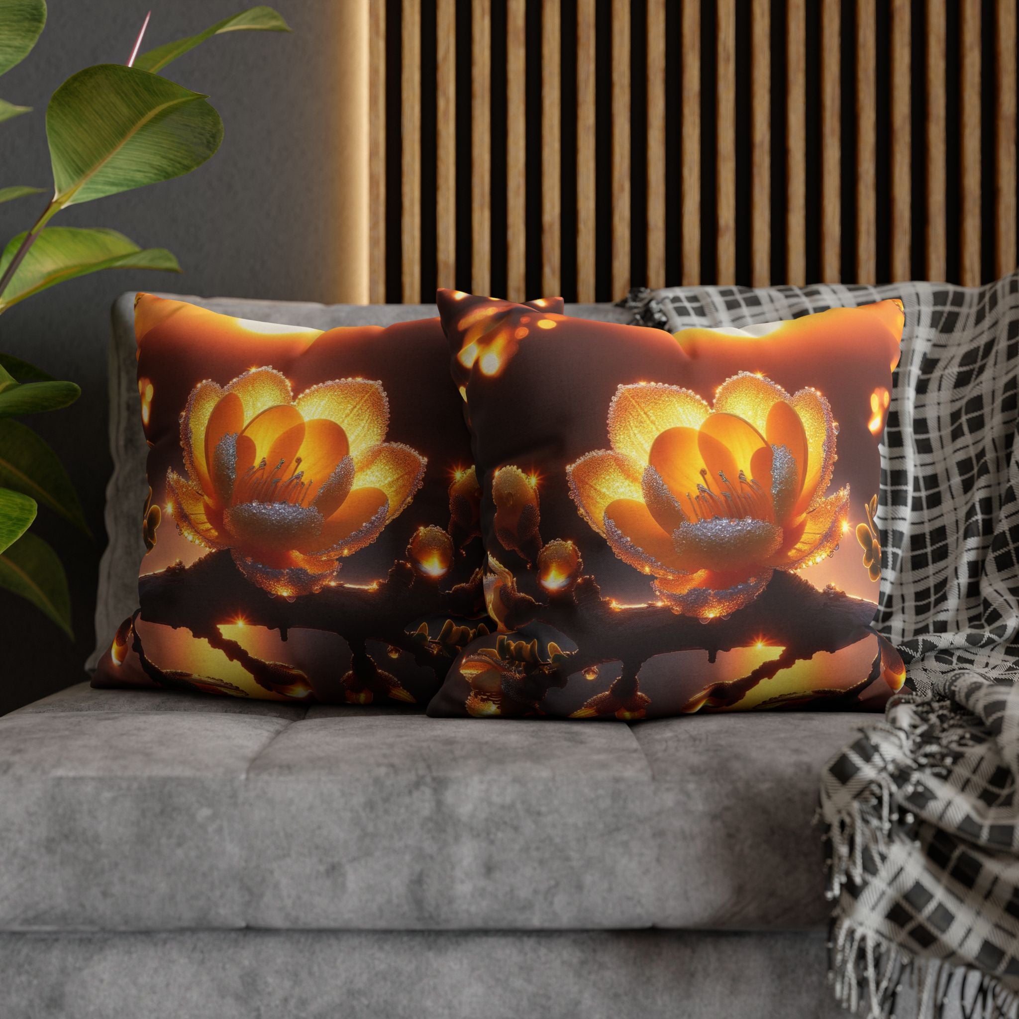 Big yellow flower - Polyester Square Pillowcase
