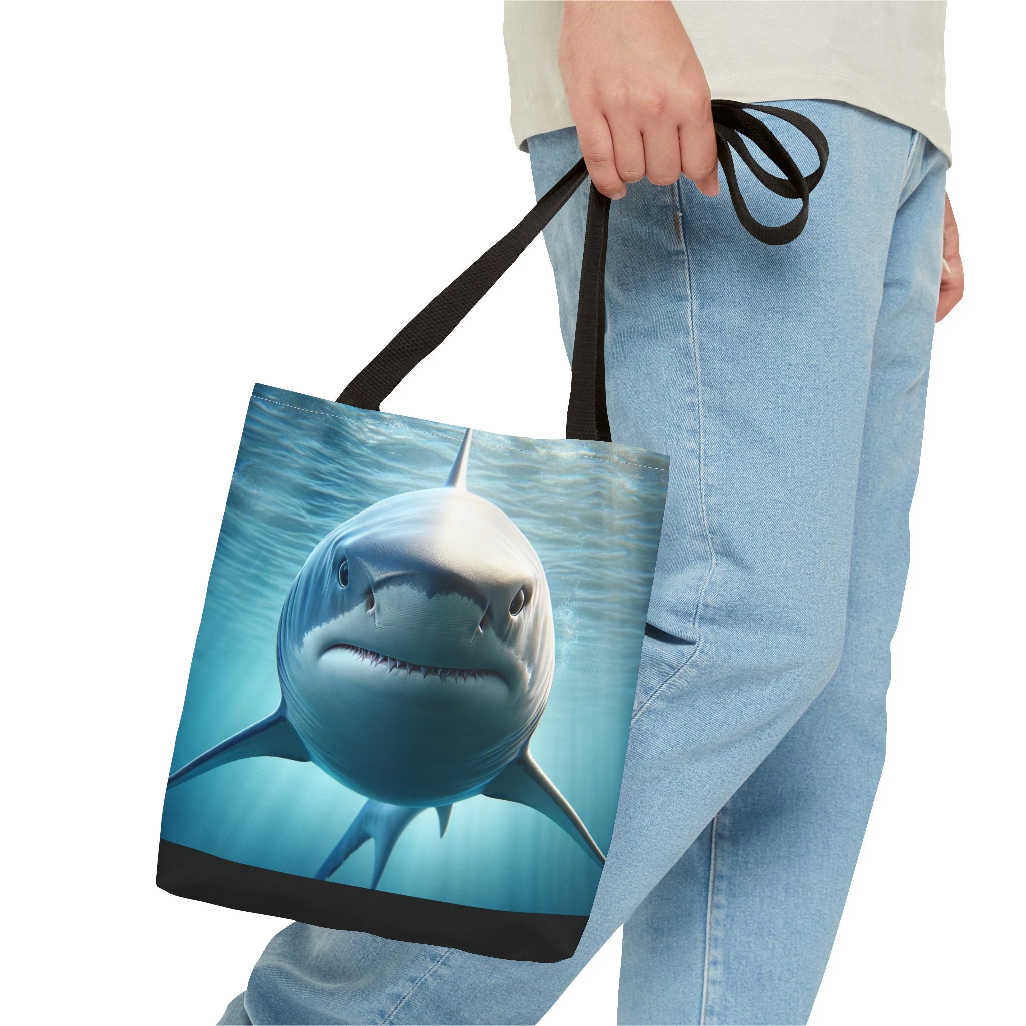 Fierce Shark Tote Bag, Ocean Lover Gift, Beach Bag, Animal Print Tote, Eco-Friendly Shopping Bag