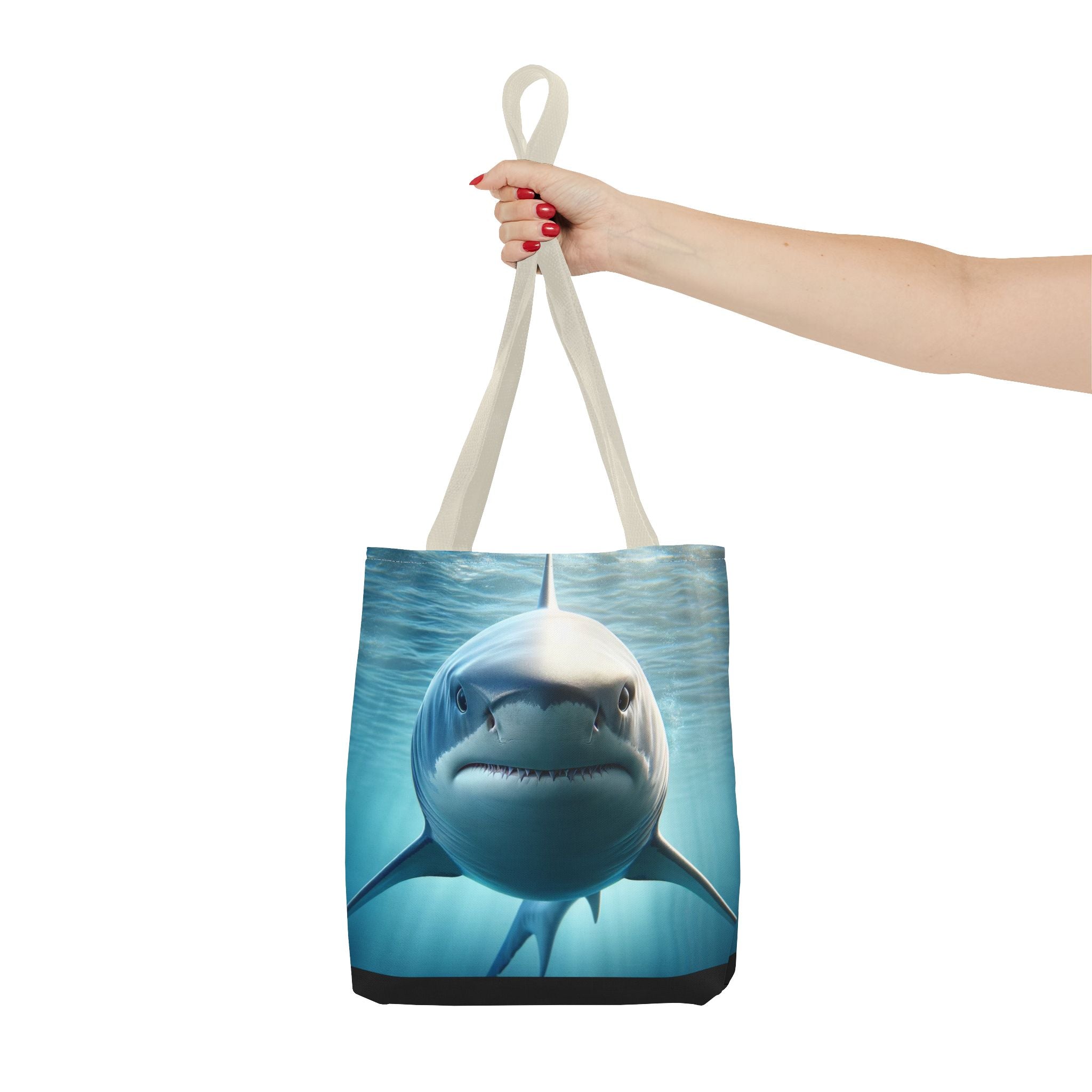 Fierce Shark Tote Bag, Ocean Lover Gift, Beach Bag, Animal Print Tote, Eco-Friendly Shopping Bag