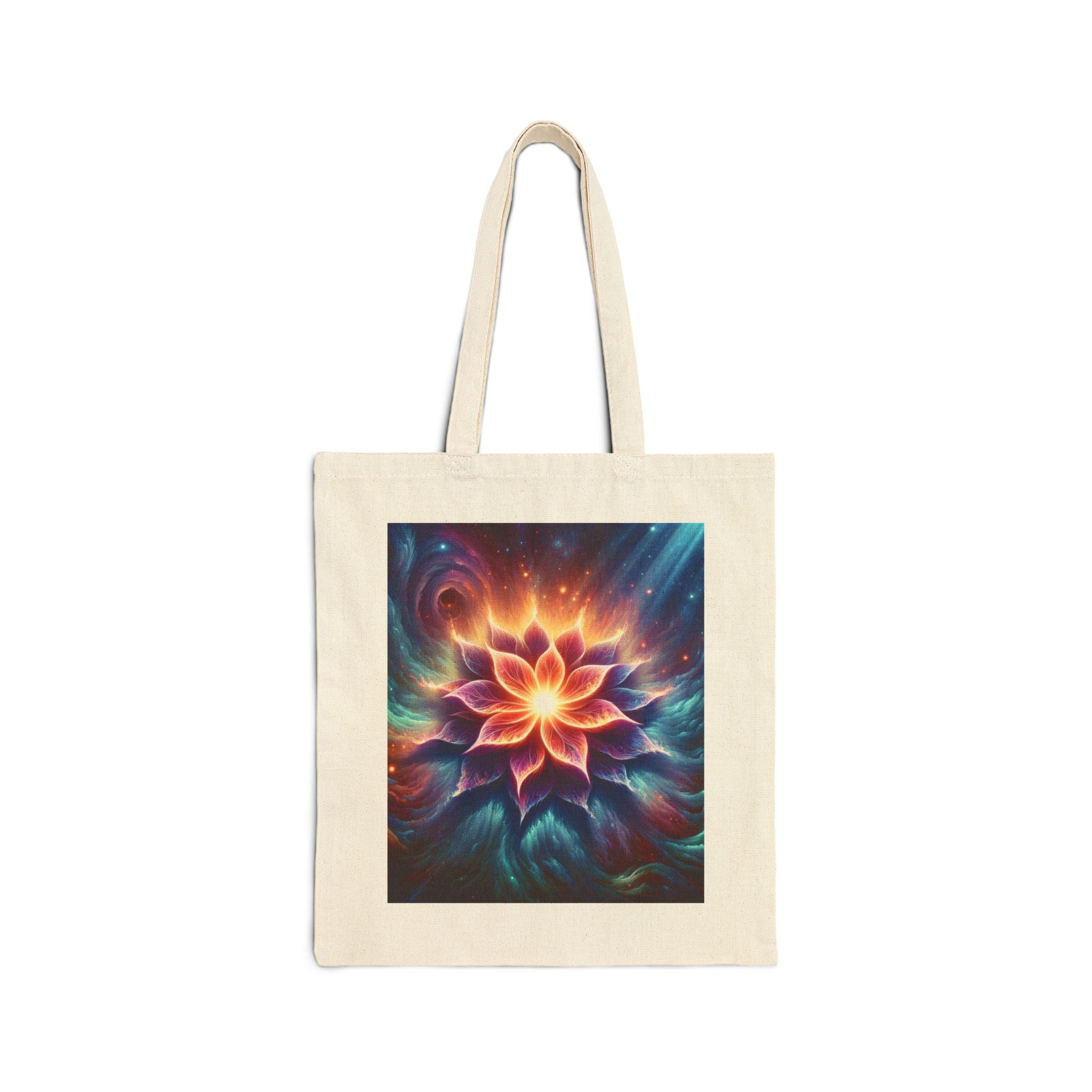 Colorful Galaxy Flower - Cotton Canvas Tote Bag