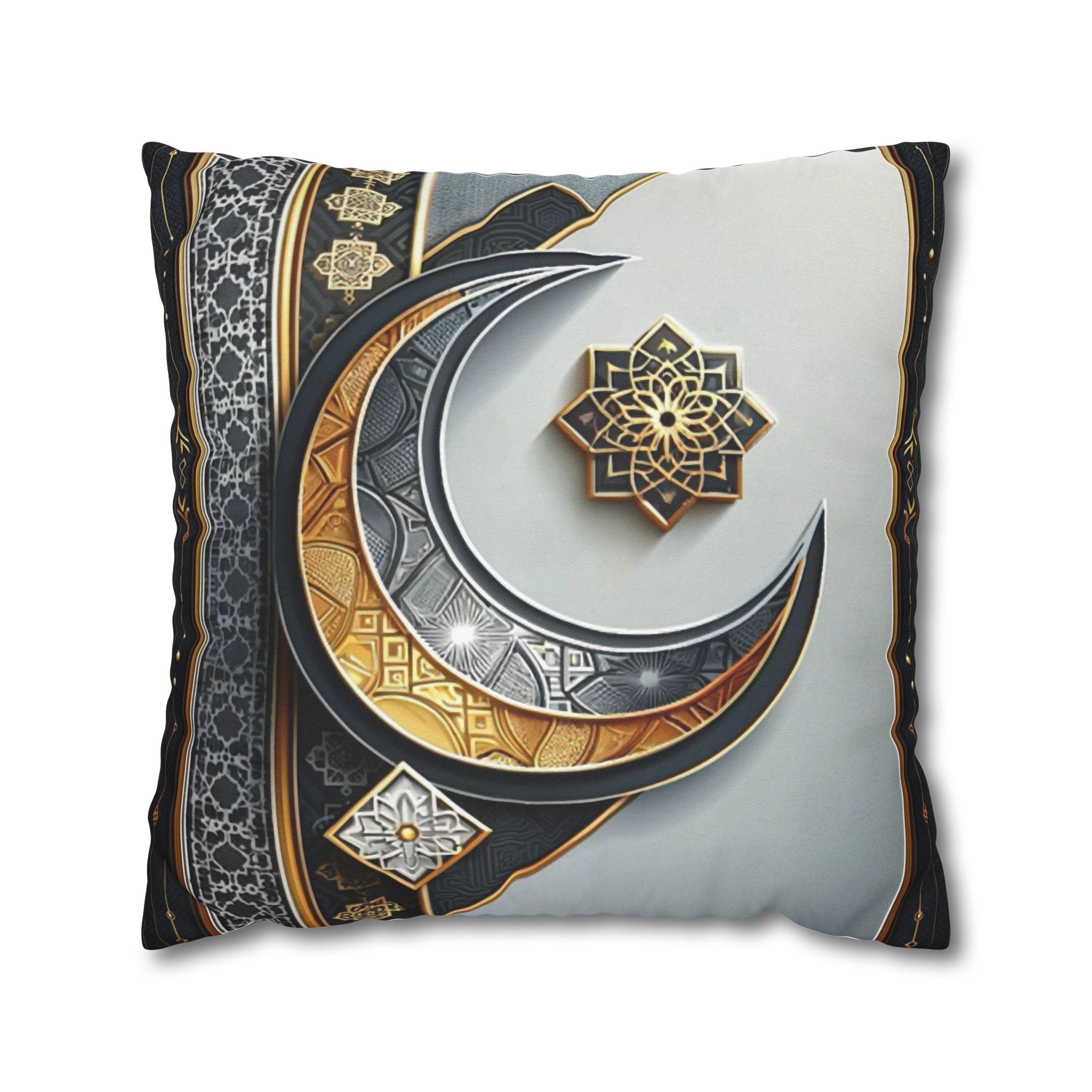 Islamic Art, moon and star - Polyester Square Pillowcase