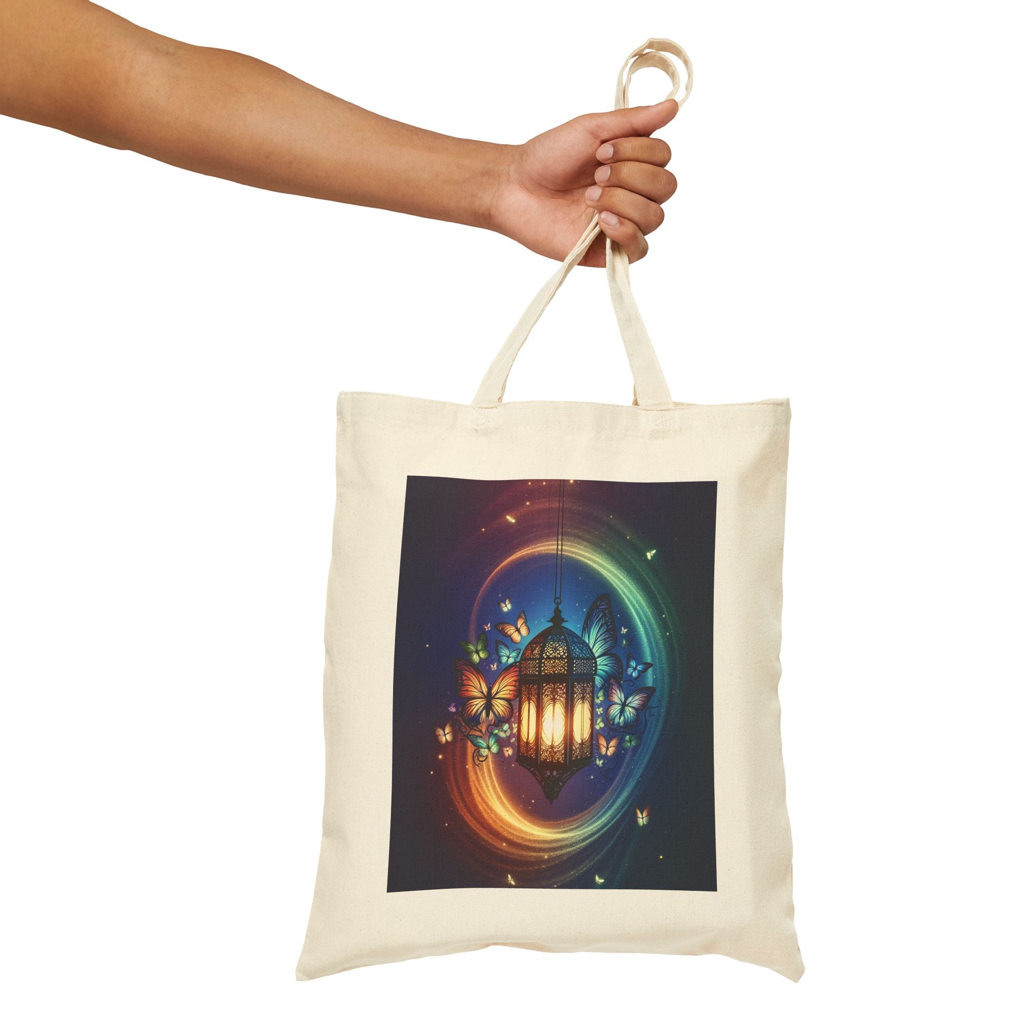 Colorful Garden Lantern - Cotton Canvas Tote Bag