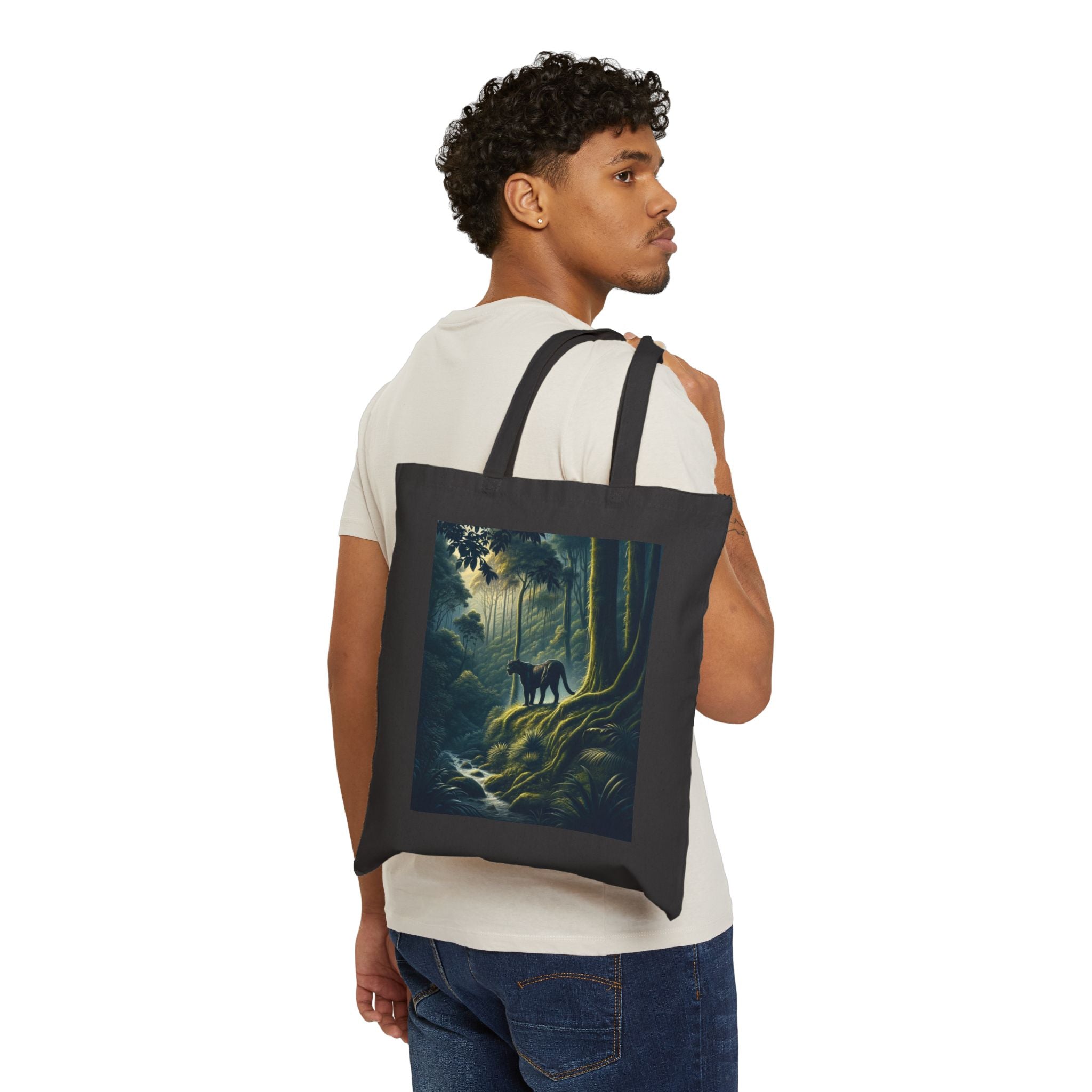 Panther in the Jungle - Cotton Canvas Tote Bag