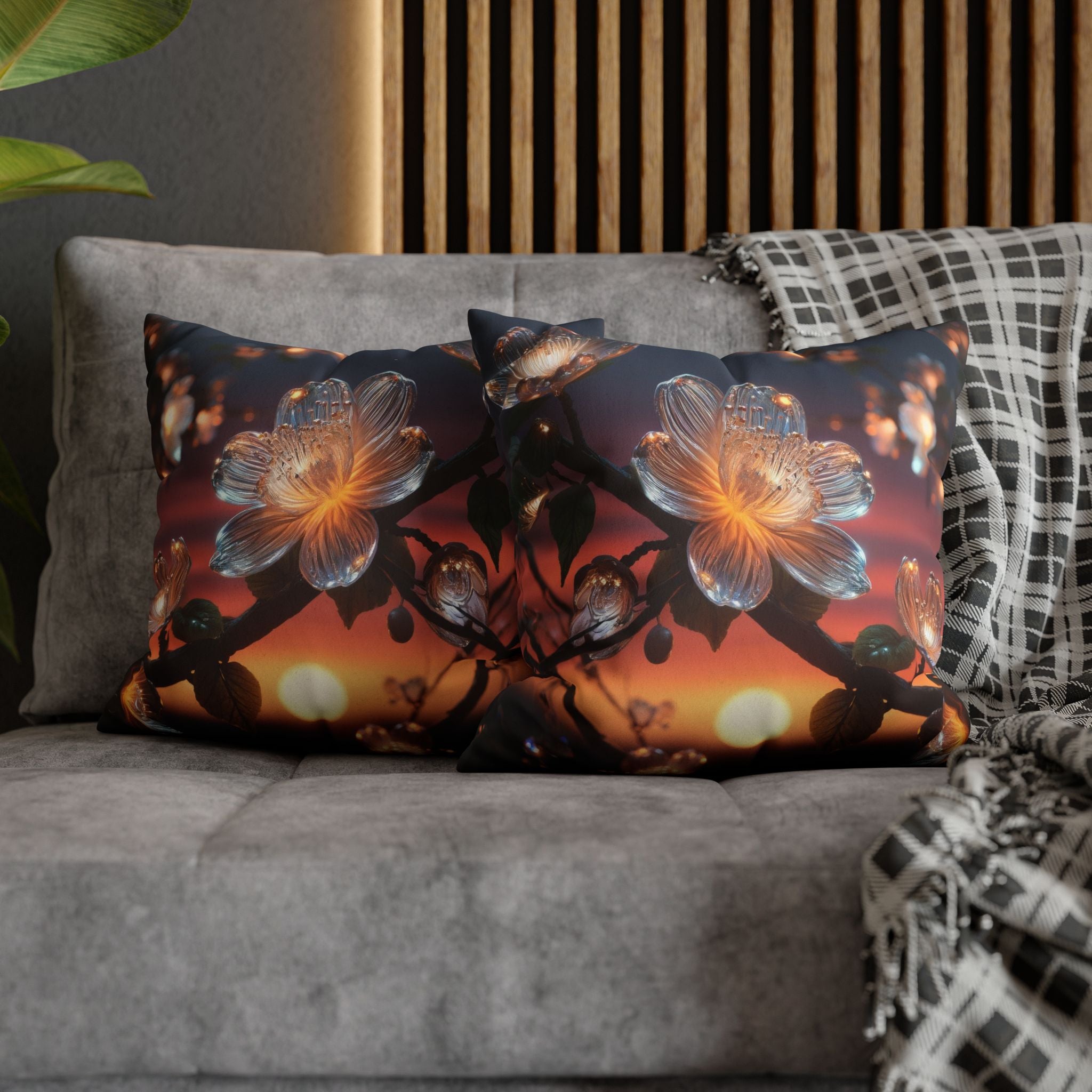 White, diamond flower - Suede Square Pillowcase