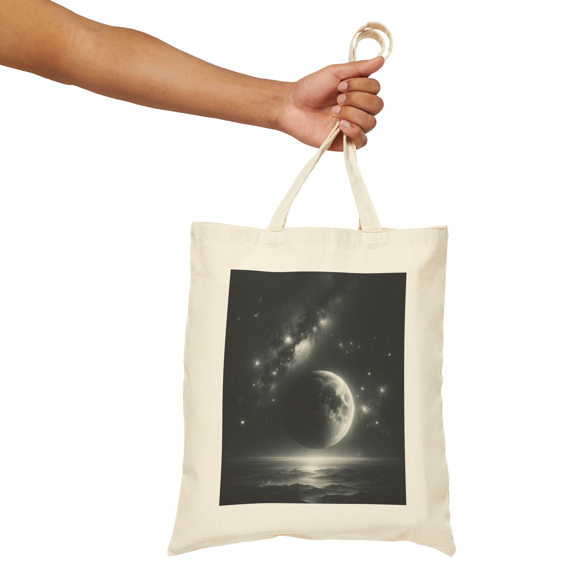 Moon - Cotton Canvas Tote Bag