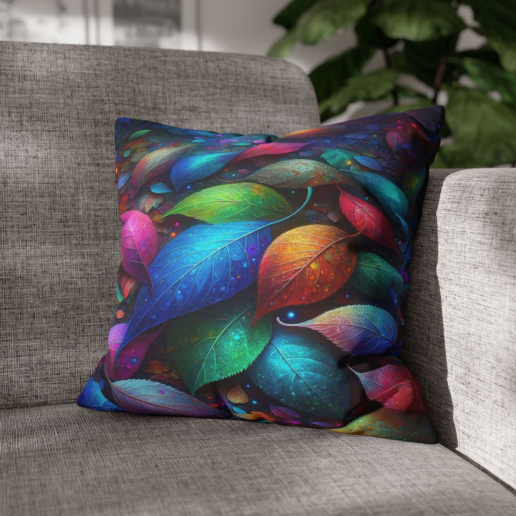Magical, fantasy Leaves - Polyester Square Pillowcase