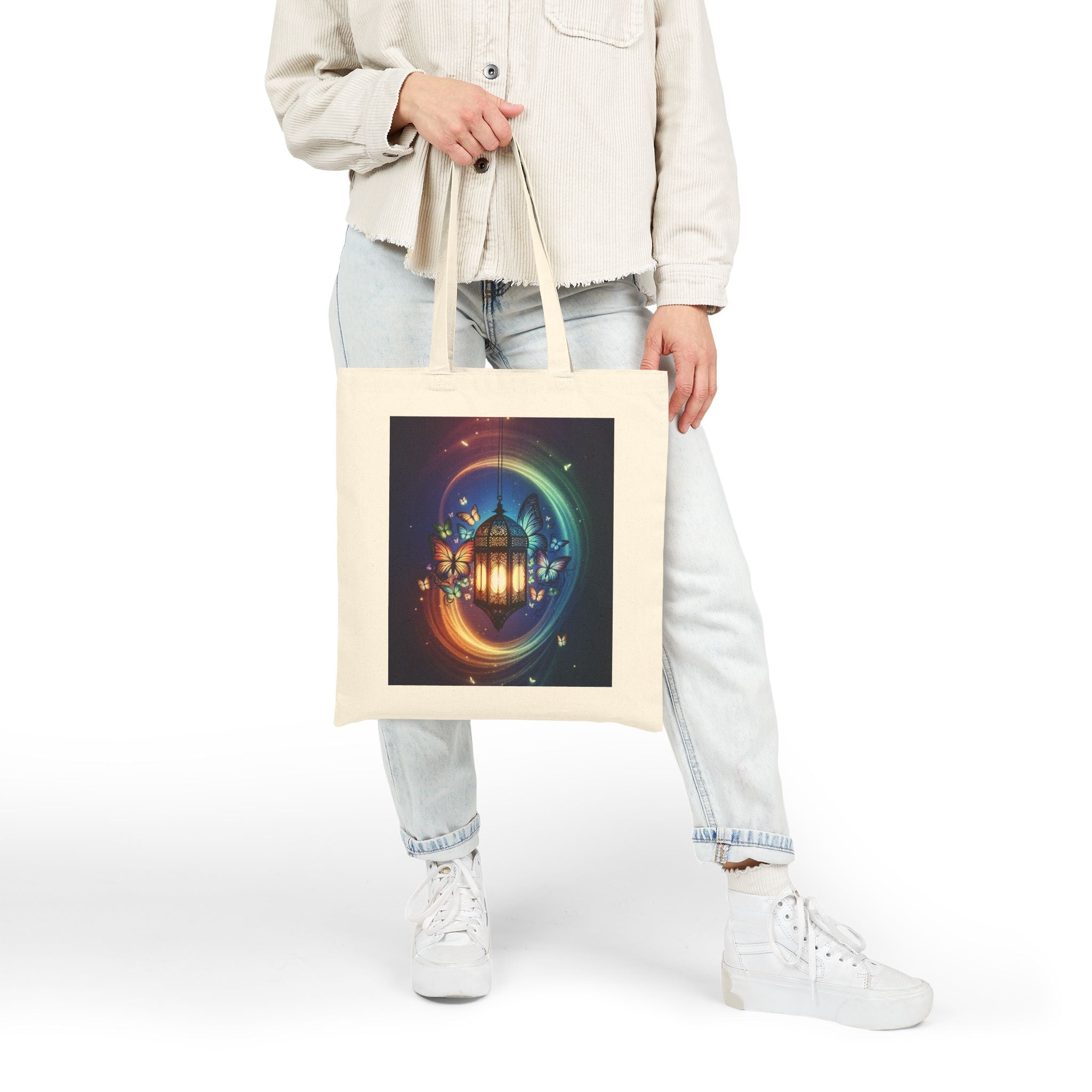Colorful Garden Lantern - Cotton Canvas Tote Bag