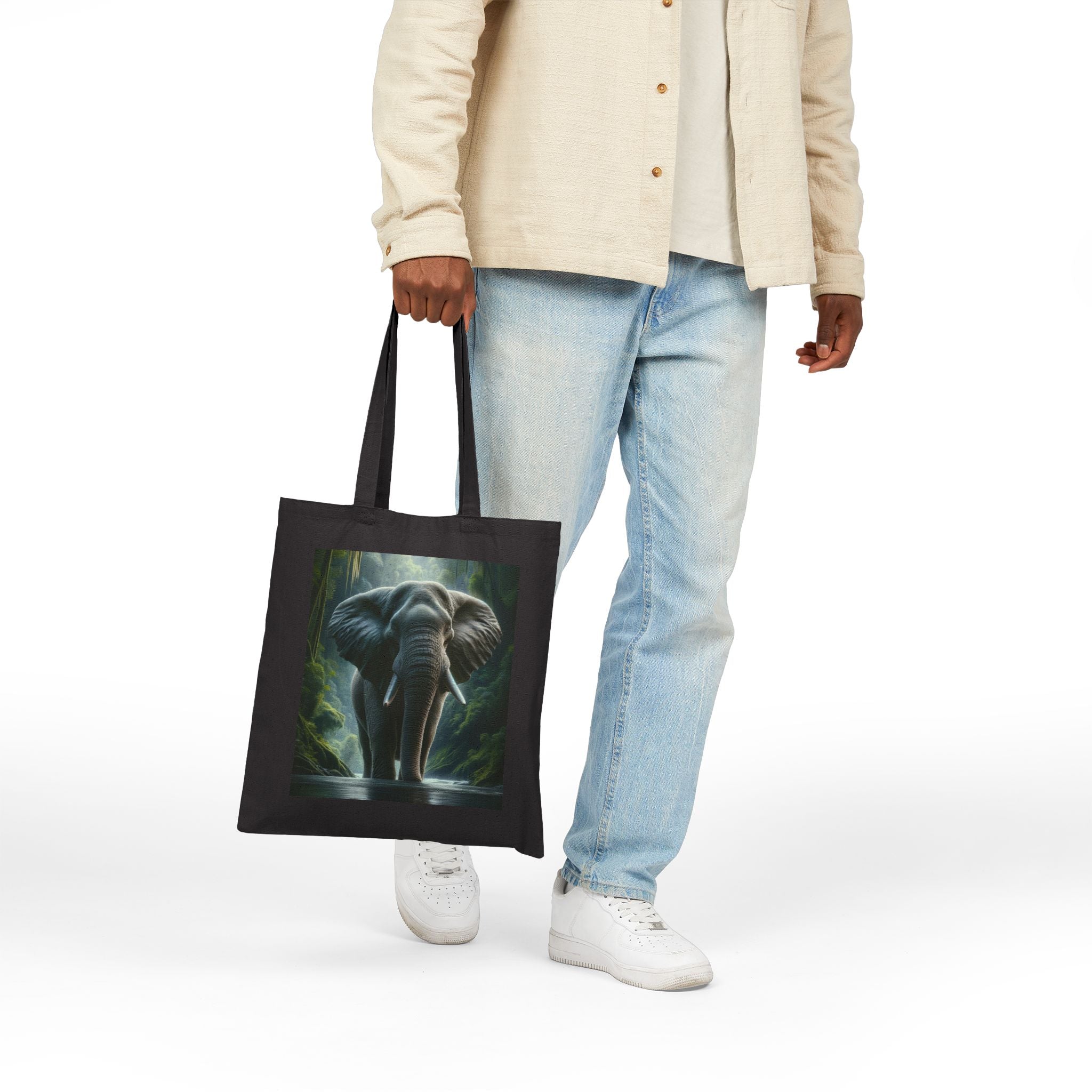 Nature-Inspired Elephant Tote Bag, Eco-Friendly Bag, Animal Lover Gift, Reusable Shopping Tote, Sustainable Canvas Bag