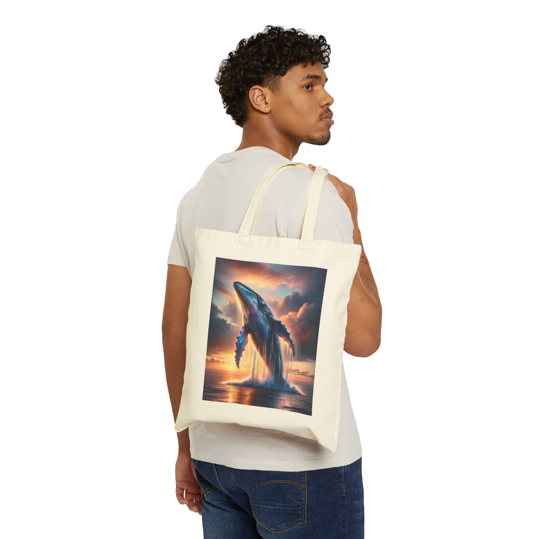 Whale Art - Cotton Canvas Tote Bag