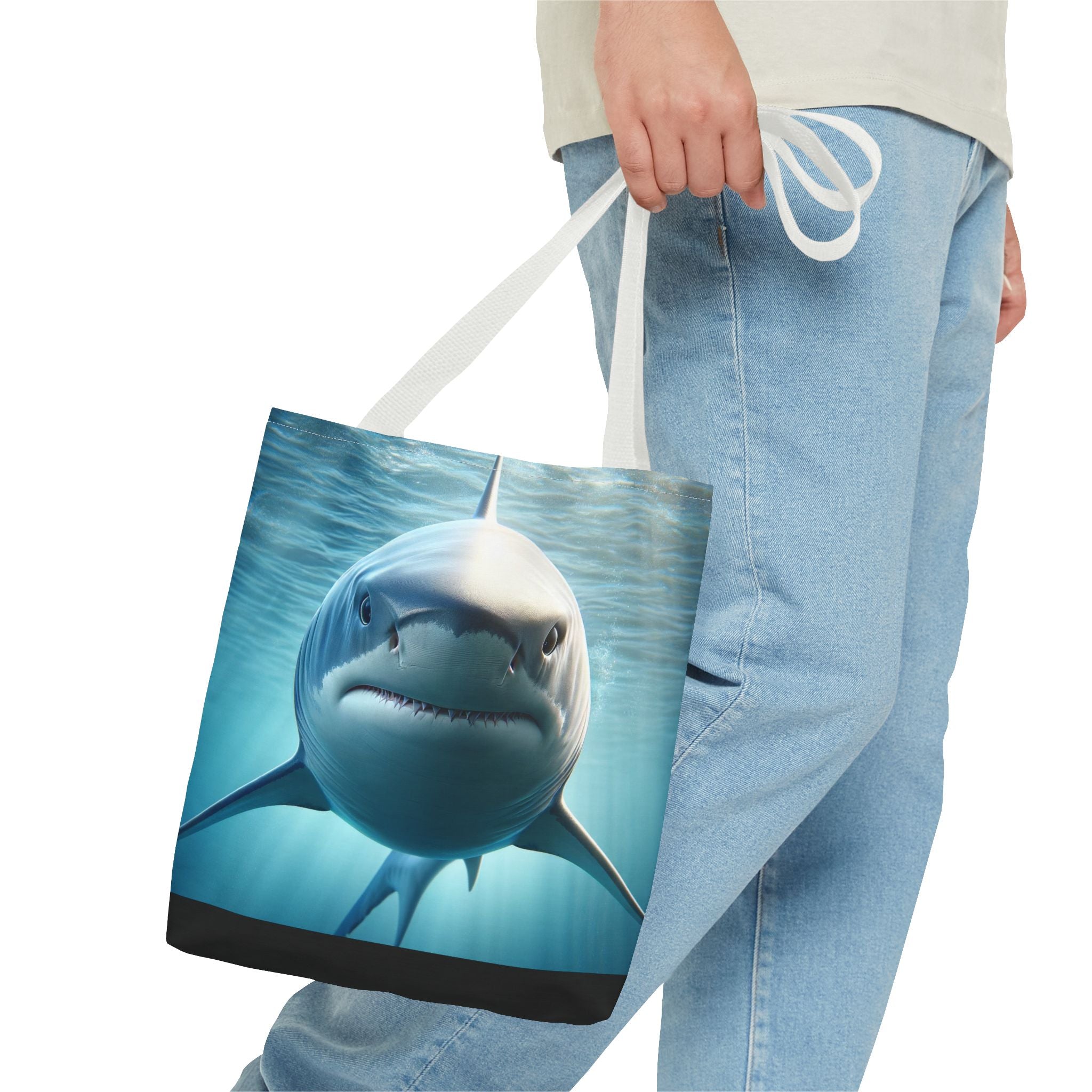 Fierce Shark Tote Bag, Ocean Lover Gift, Beach Bag, Animal Print Tote, Eco-Friendly Shopping Bag