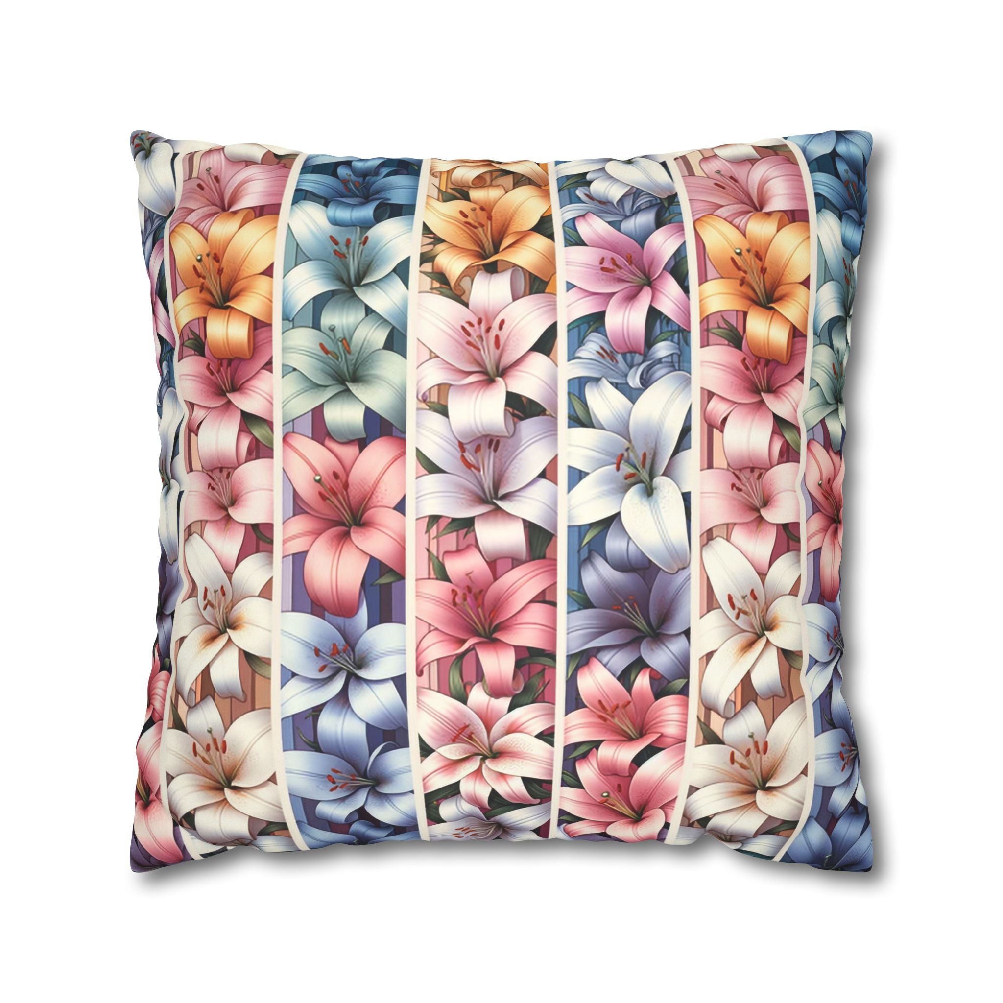 Lilies (in lines)- Suede Square Pillowcase