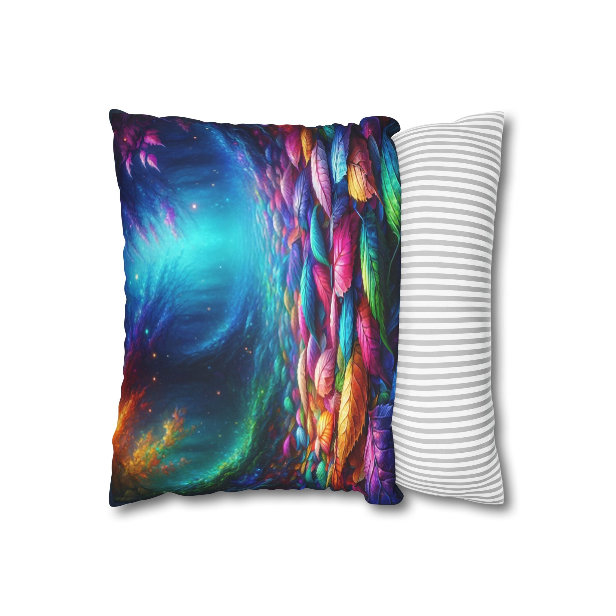 Magical leaves (blue light) - Suede Square Pillowcase