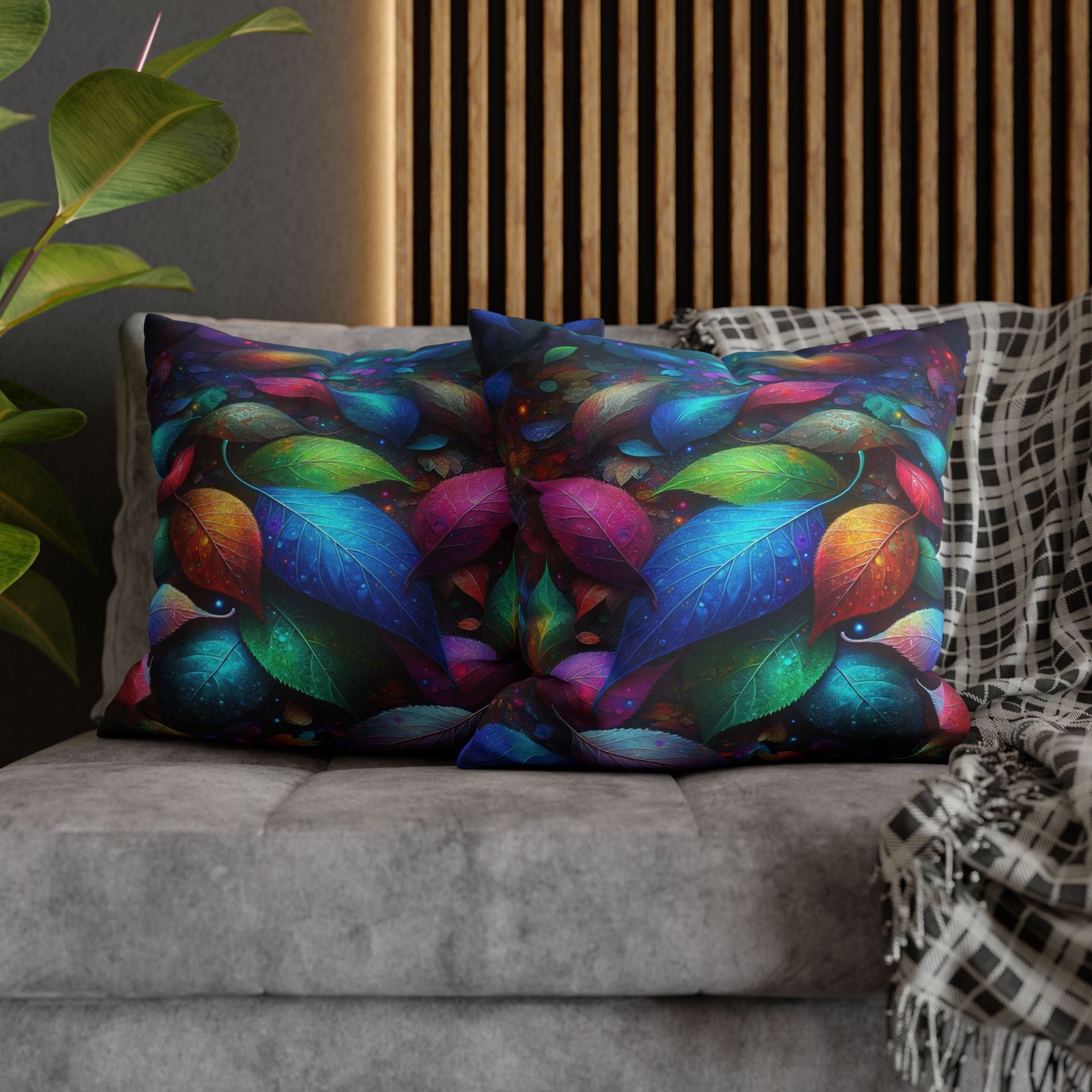 Magical, fantasy Leaves - Polyester Square Pillowcase