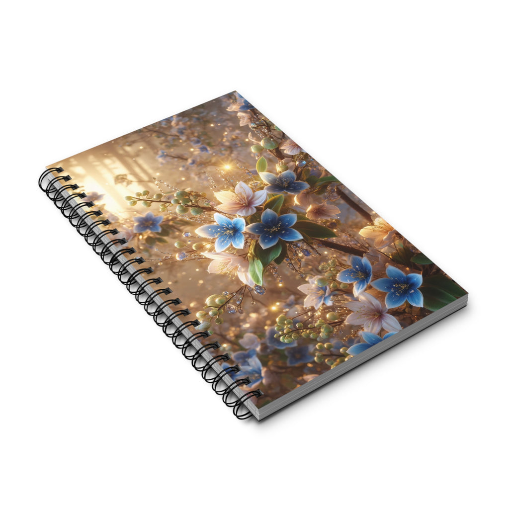Fantasy flower-garden with blue-white flowers (2) - Spiral Journal