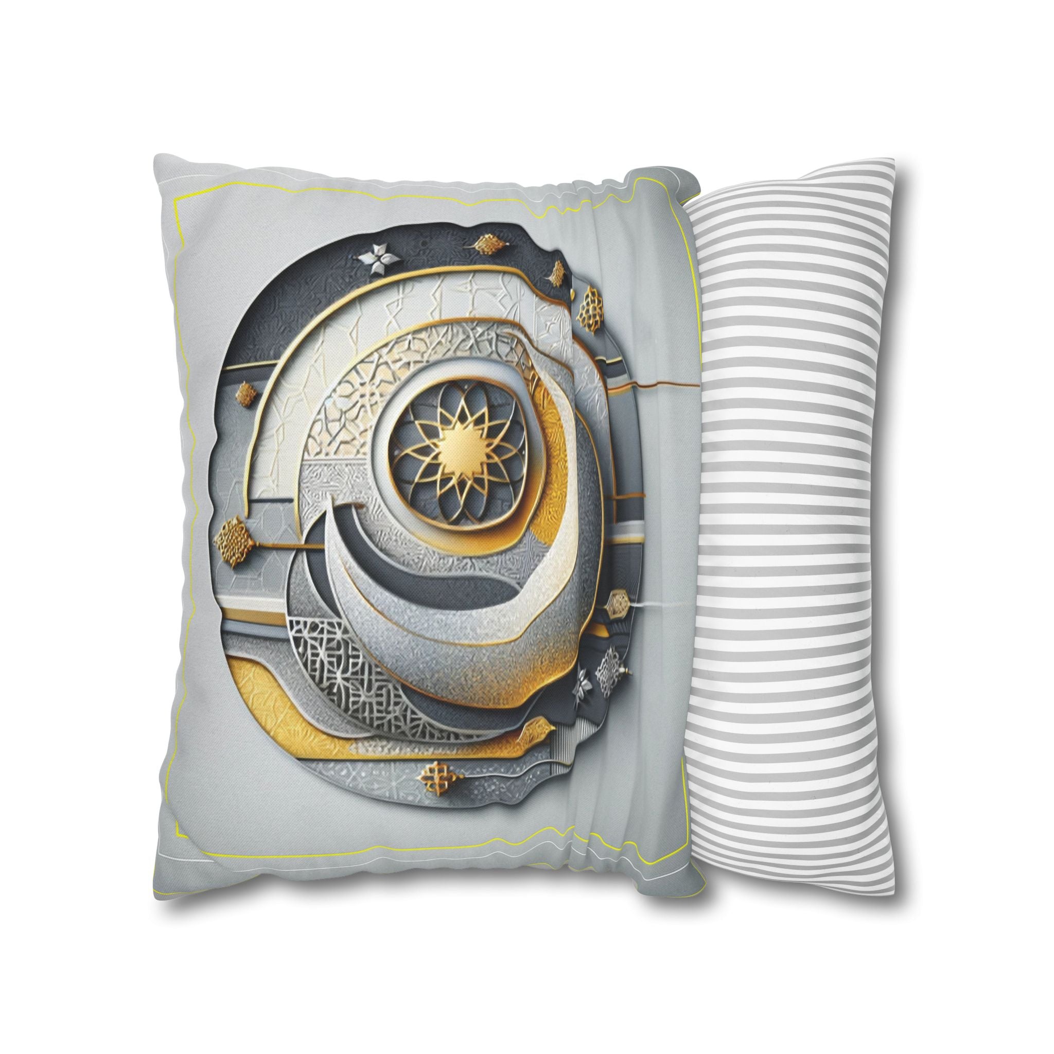 Islamic Art, Light-grey  - Polyester Square Pillowcase