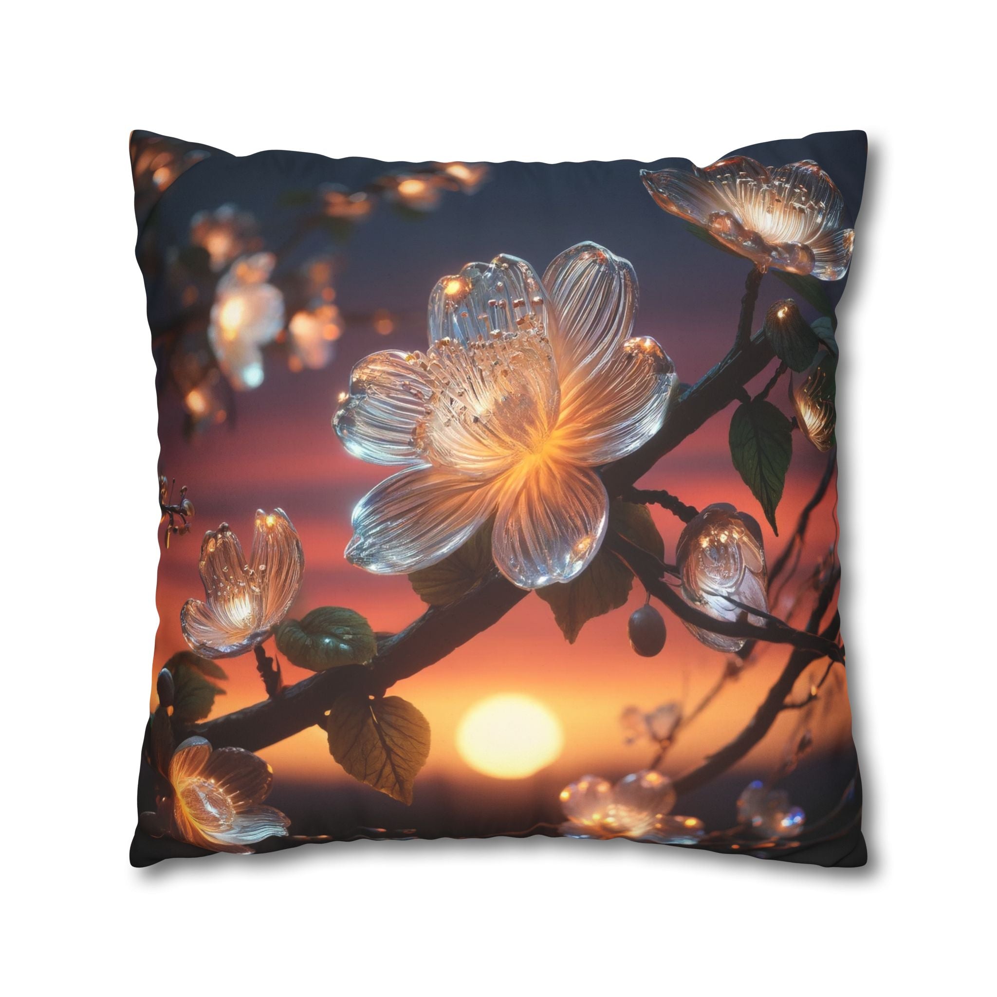 White, diamond flower - Suede Square Pillowcase