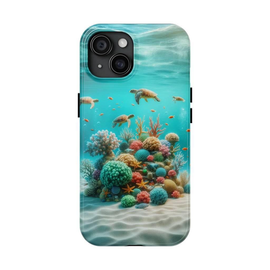 Phone Cases - Turtles on Coral Reef Design