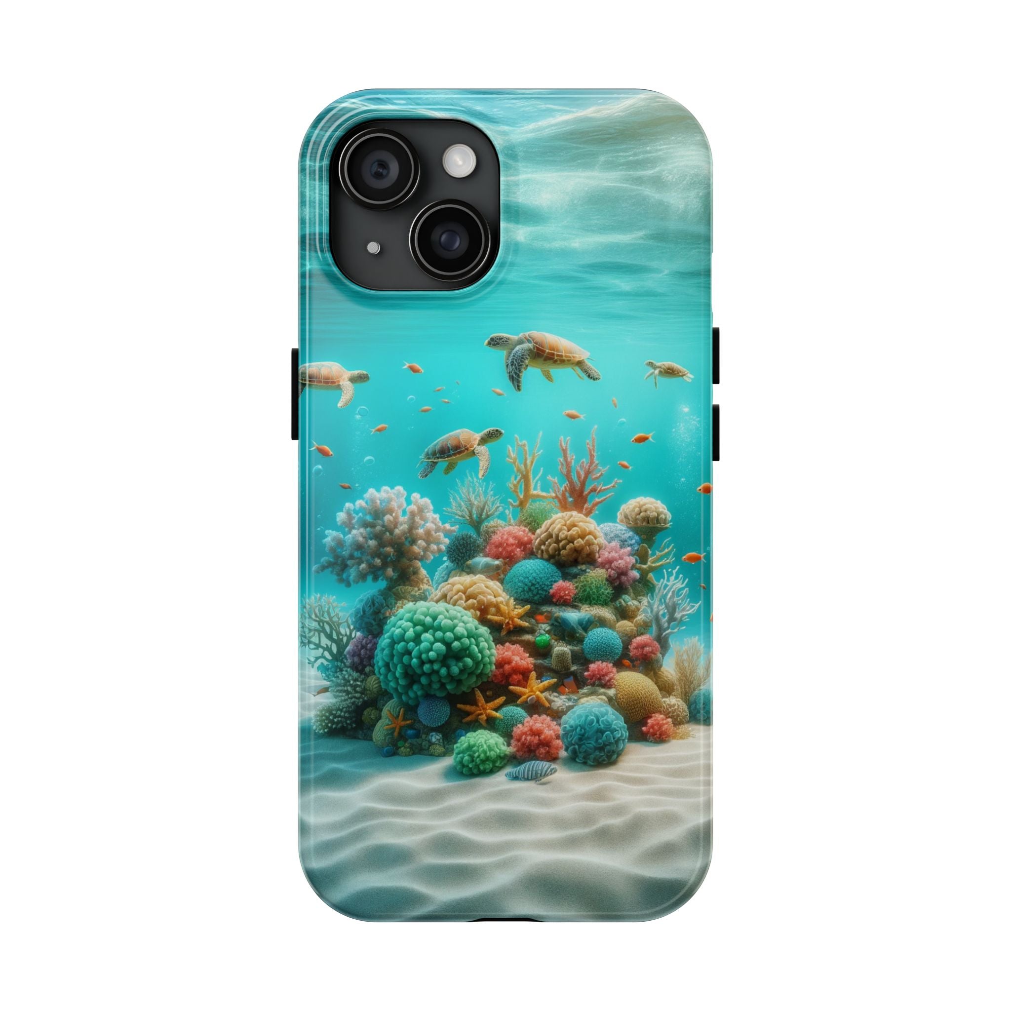 Phone Cases - Turtles on Coral Reef Design