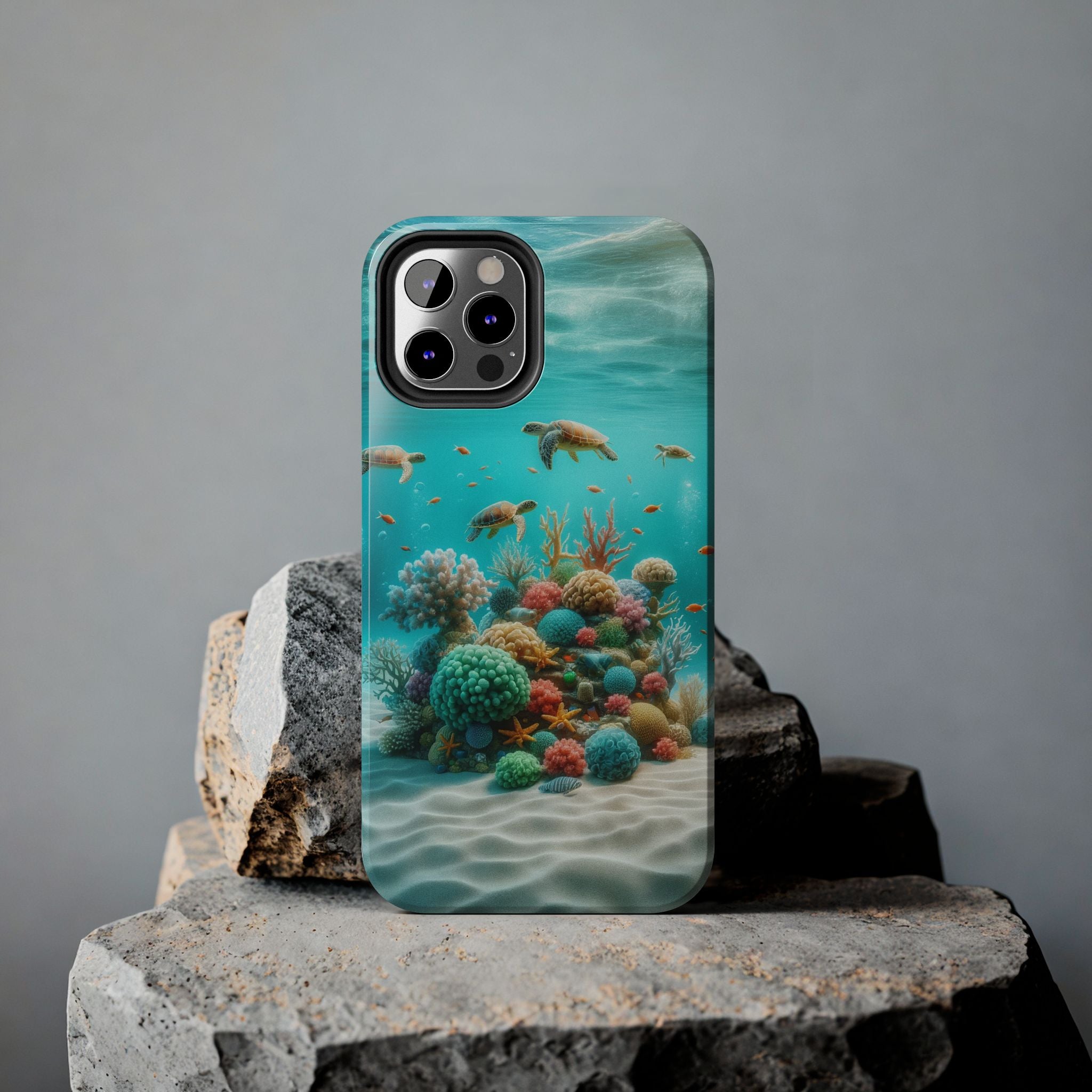 Phone Cases - Turtles on Coral Reef Design
