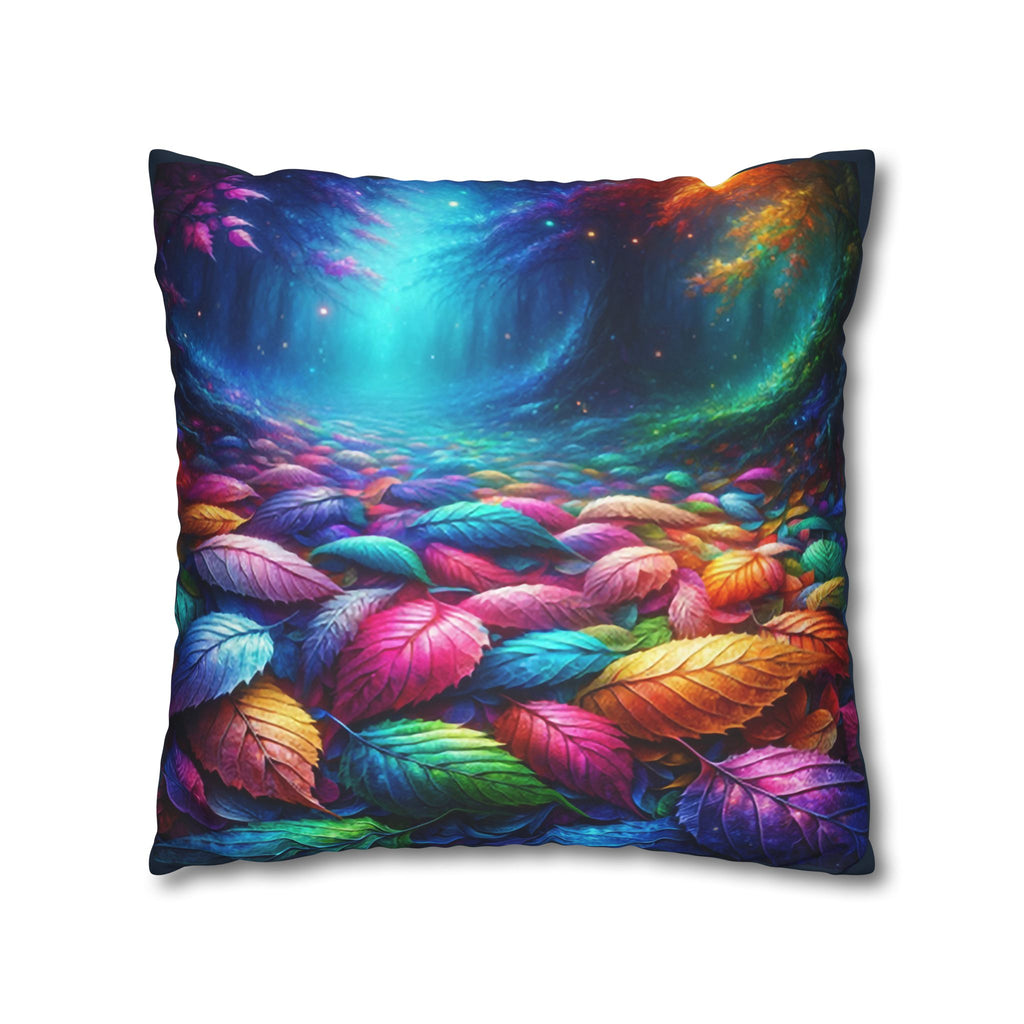 Magical leaves (blue light) - Suede Square Pillowcase