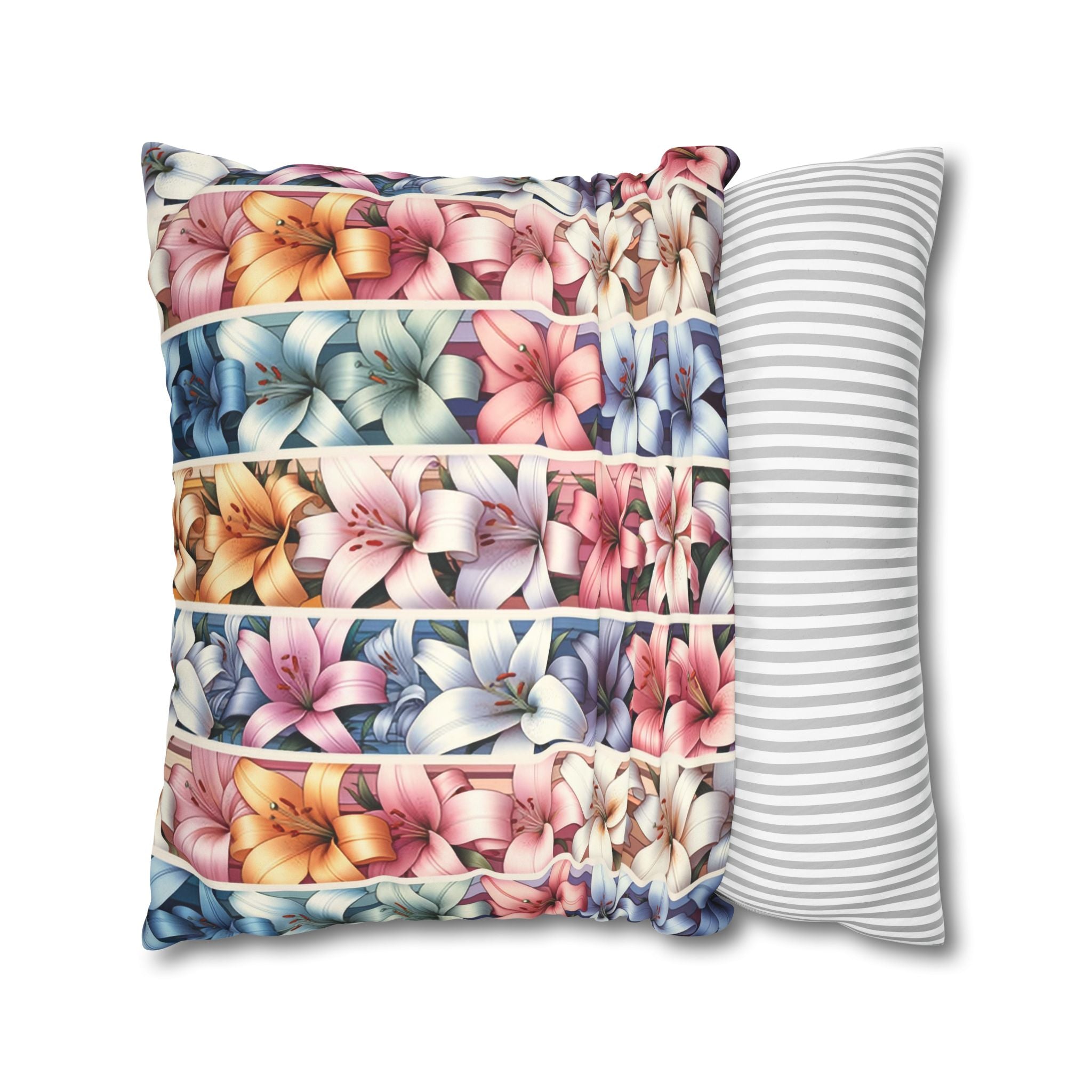 Lilies (in lines)- Suede Square Pillowcase