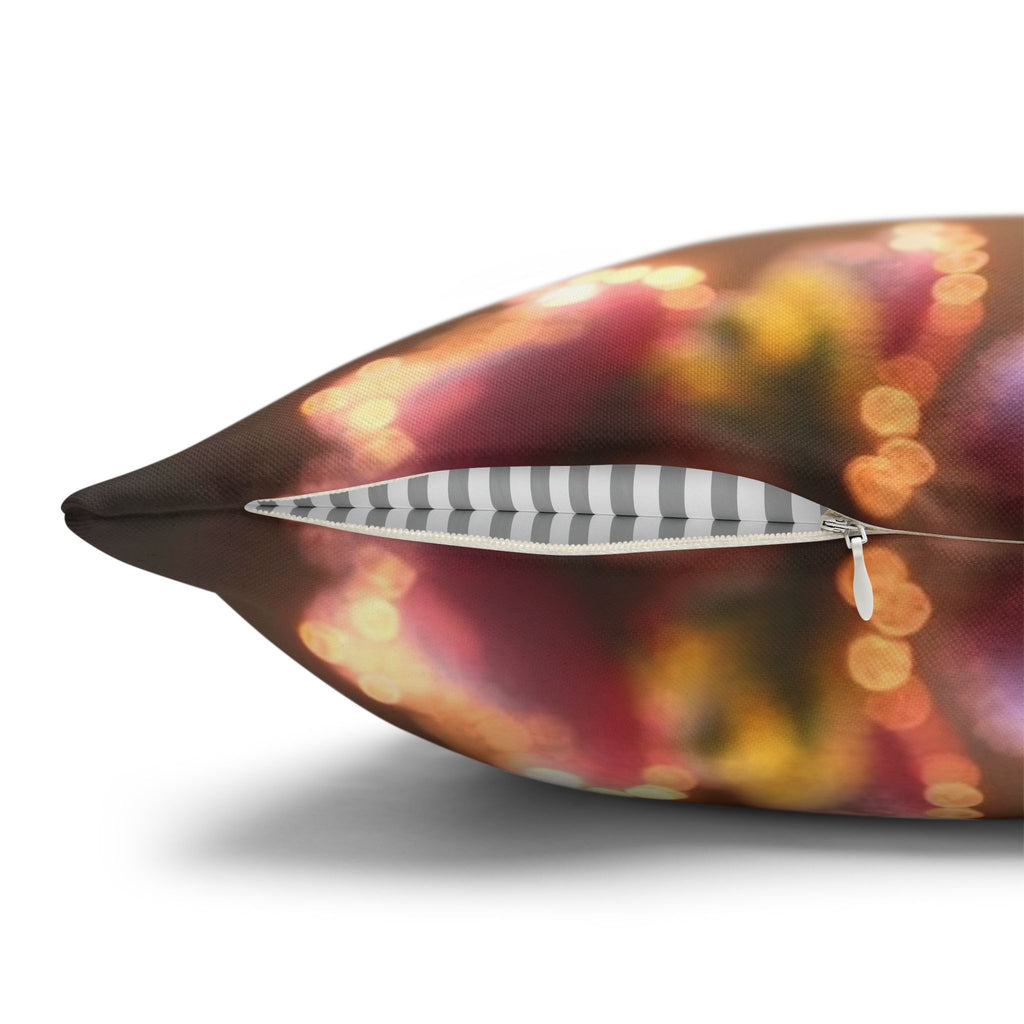 Large Pink diamond flowers - Polyester Square Pillowcase