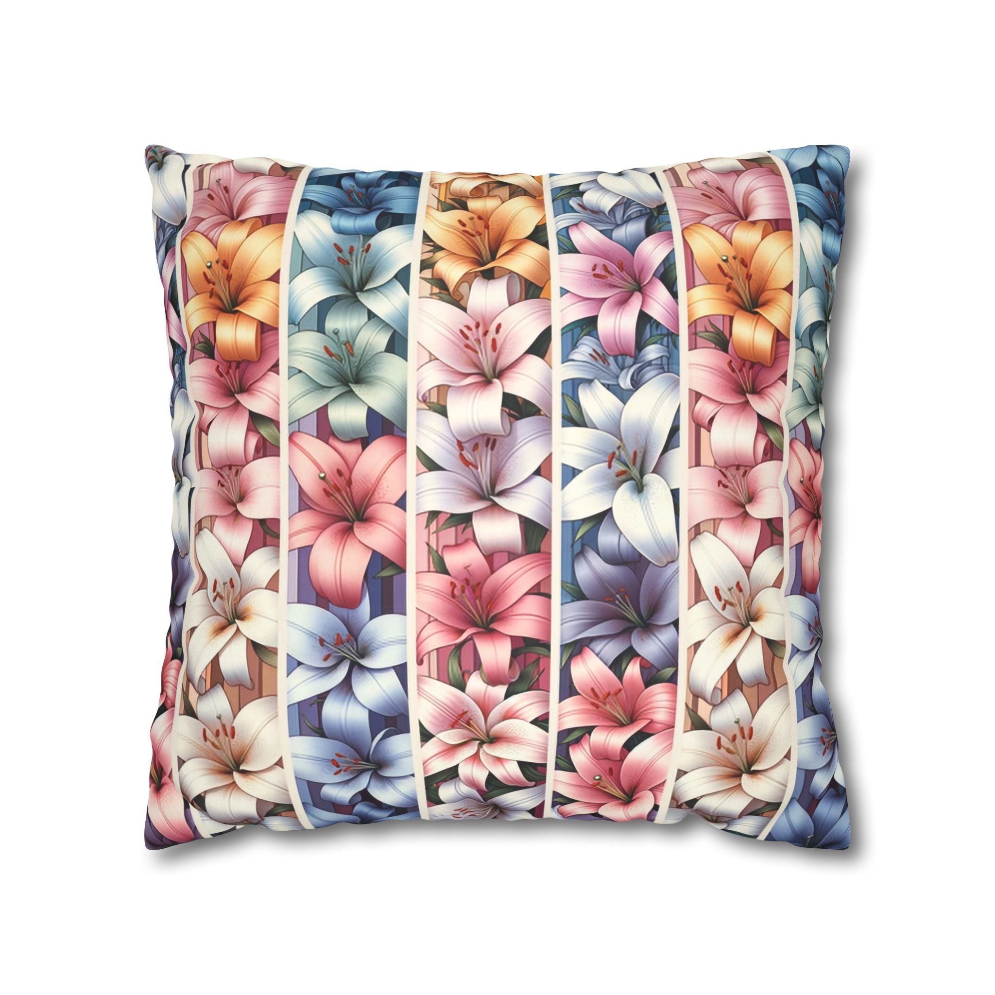 Lilies (in lines)- Suede Square Pillowcase