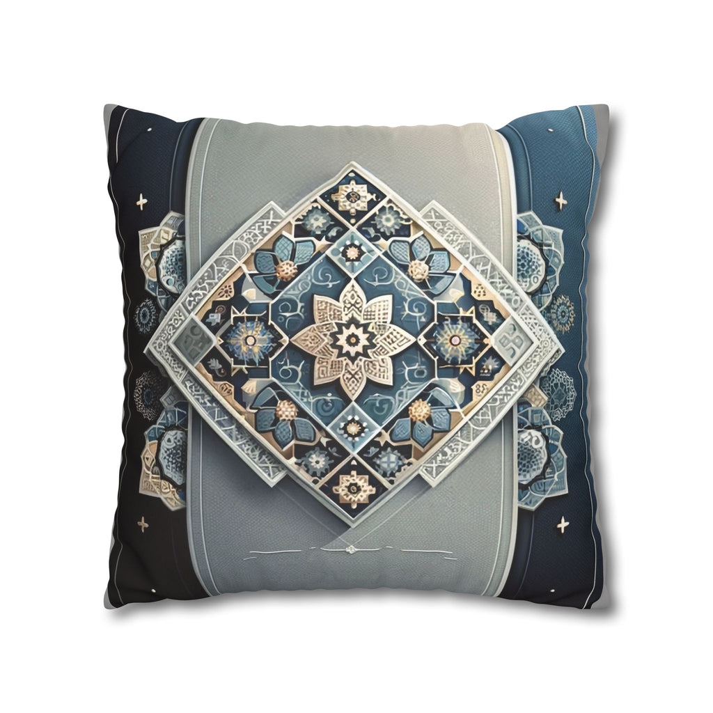 Islamic Art (blue-grey) - Suede Square Pillowcase