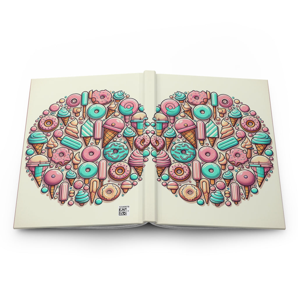 Circle of donuts and ice cream - Hardcover Notebook