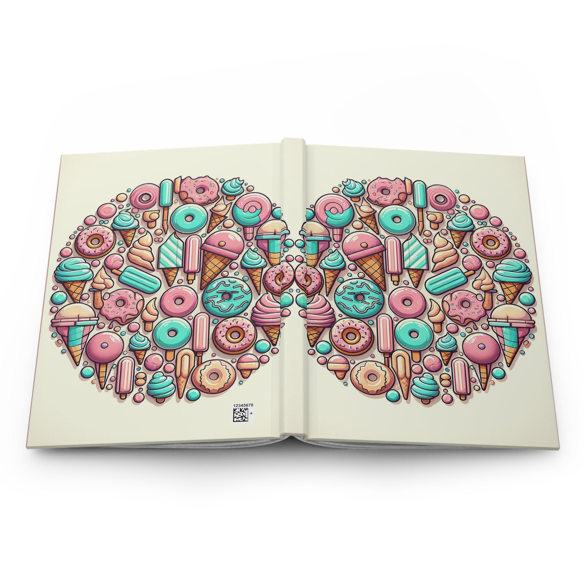 Circle of donuts and ice cream - Hardcover Notebook