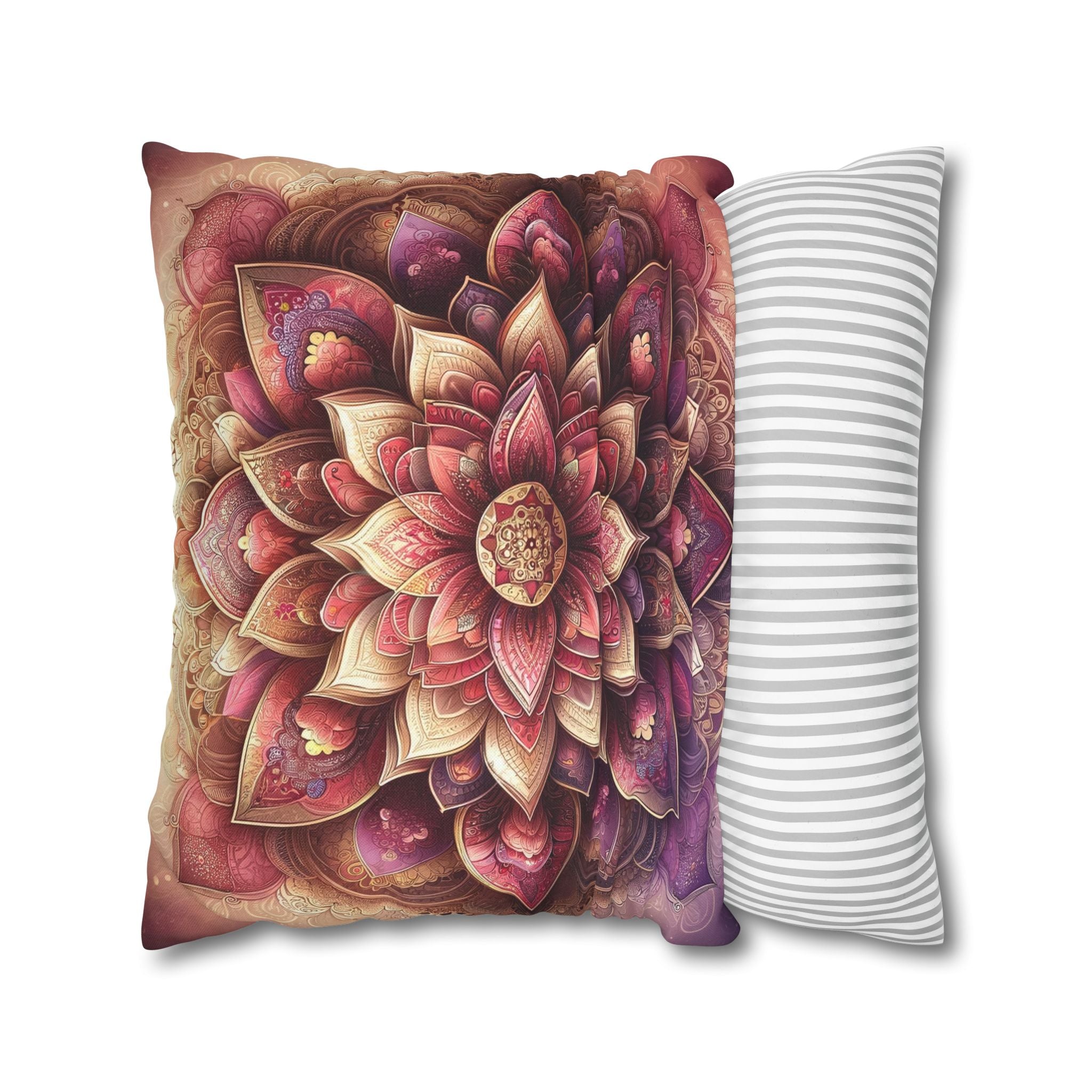 Mandala - Pink design - Spun Polyester Square Pillowcase