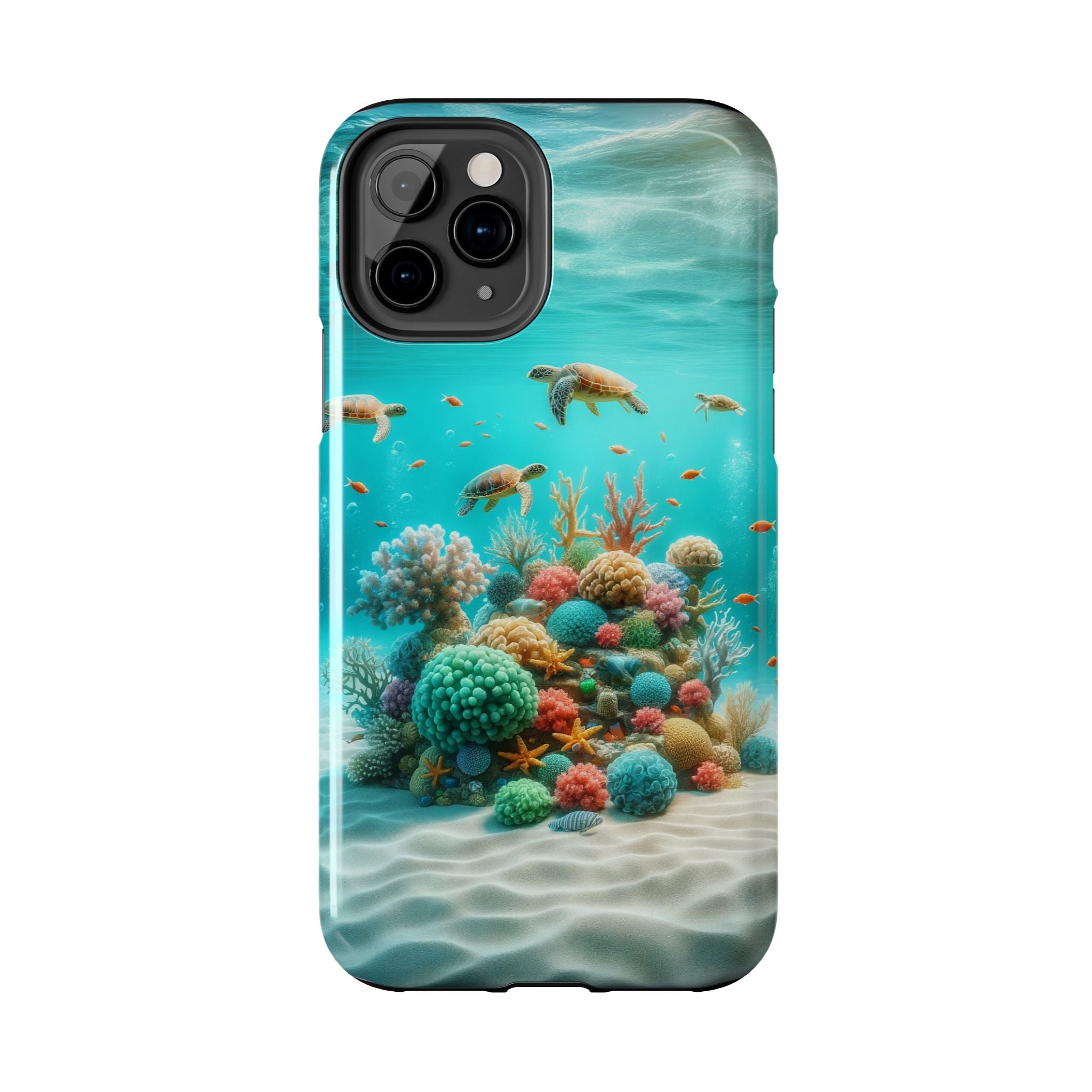 Phone Cases - Turtles on Coral Reef Design
