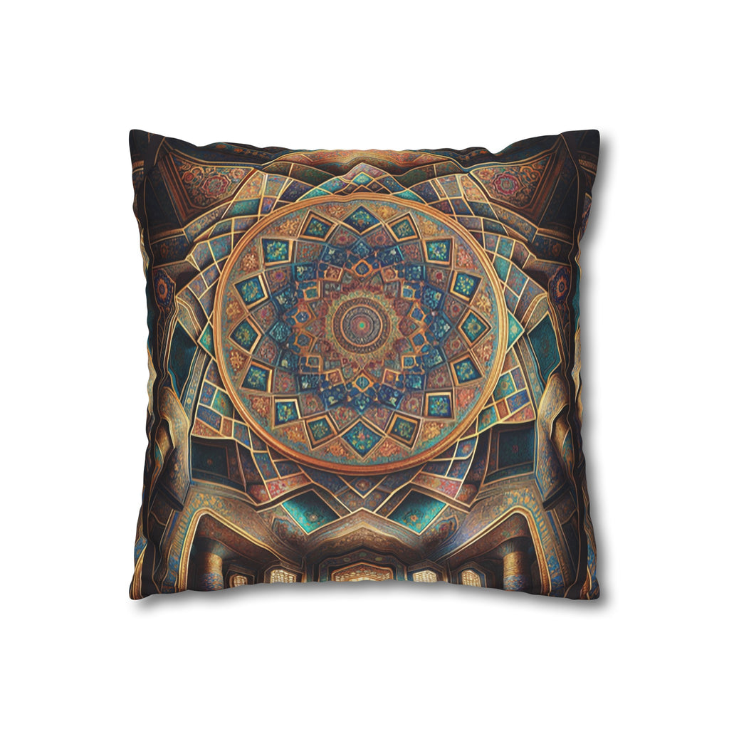Persian Art (brown-yellow) - Suede Square Pillowcase