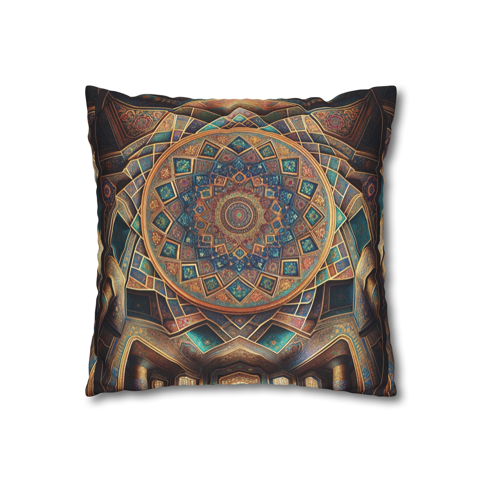 Persian Art (brown-yellow) - Suede Square Pillowcase